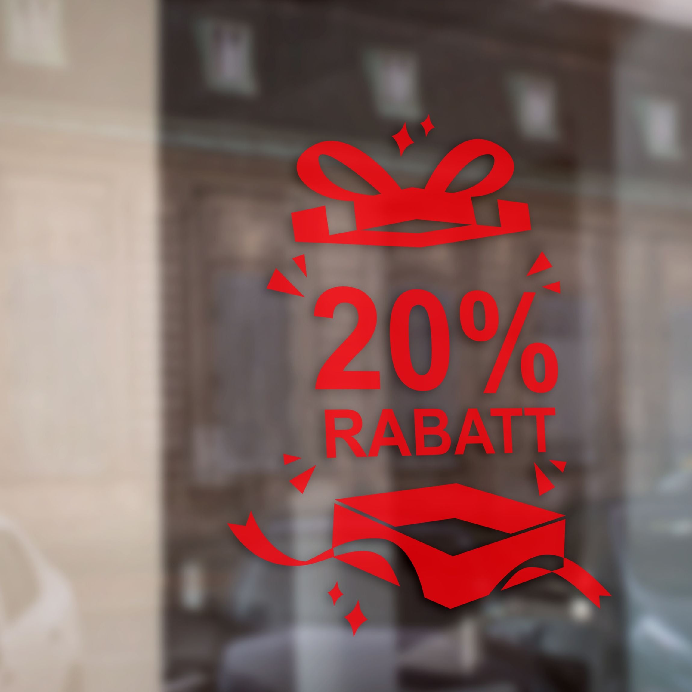 Schaufenster Folie Geschenk Prozente Rabatt Schaufensterbeschriftung Laden Geschäft - FOTOFOL