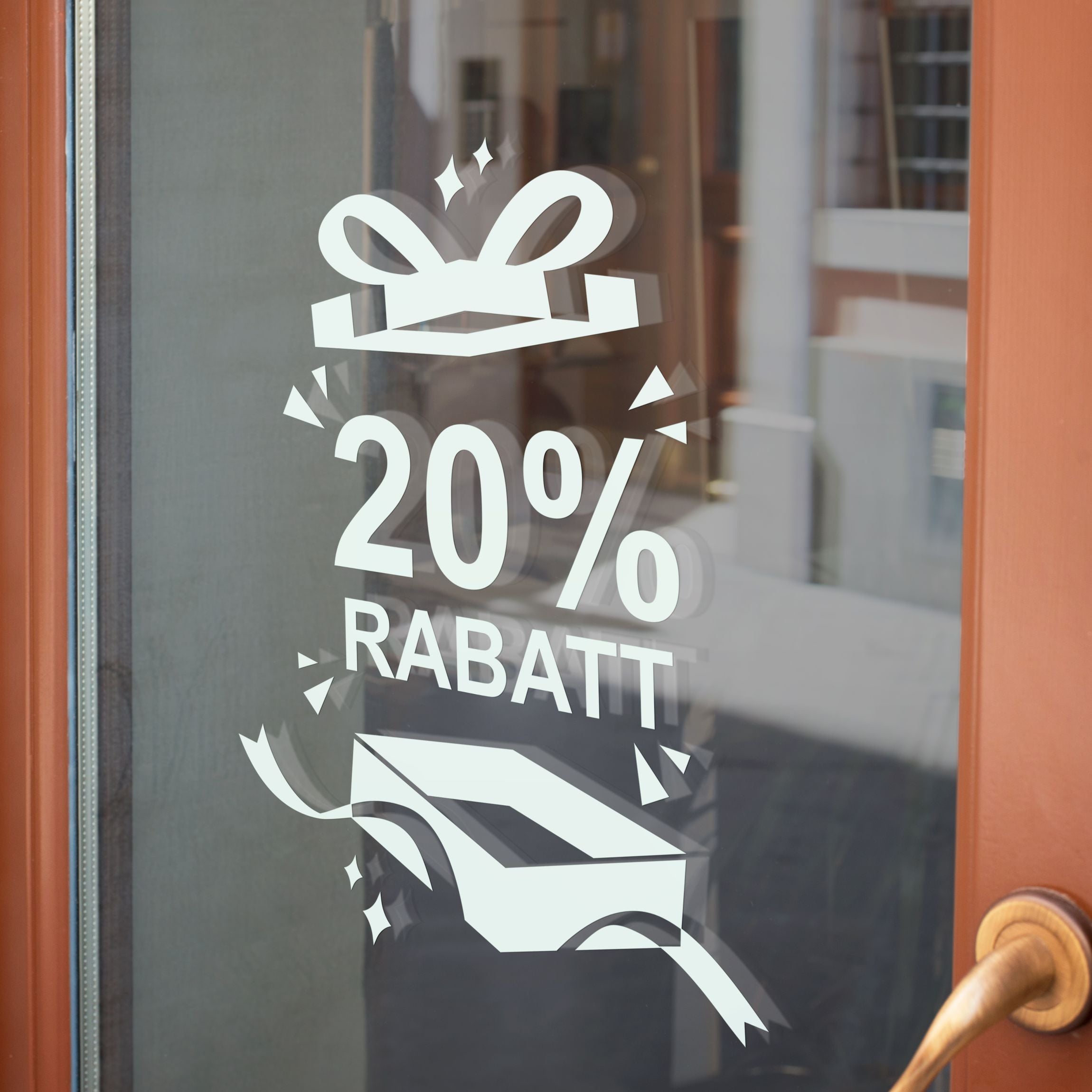 Schaufenster Folie Geschenk Prozente Rabatt Schaufensterbeschriftung Laden Geschäft - FOTOFOL