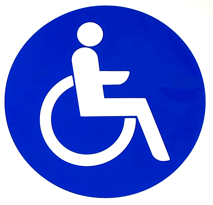 Aufkleber rund Sticker Rollstuhlfahrer 19 cm Behinderten Autoaufkleber - FOTOFOL