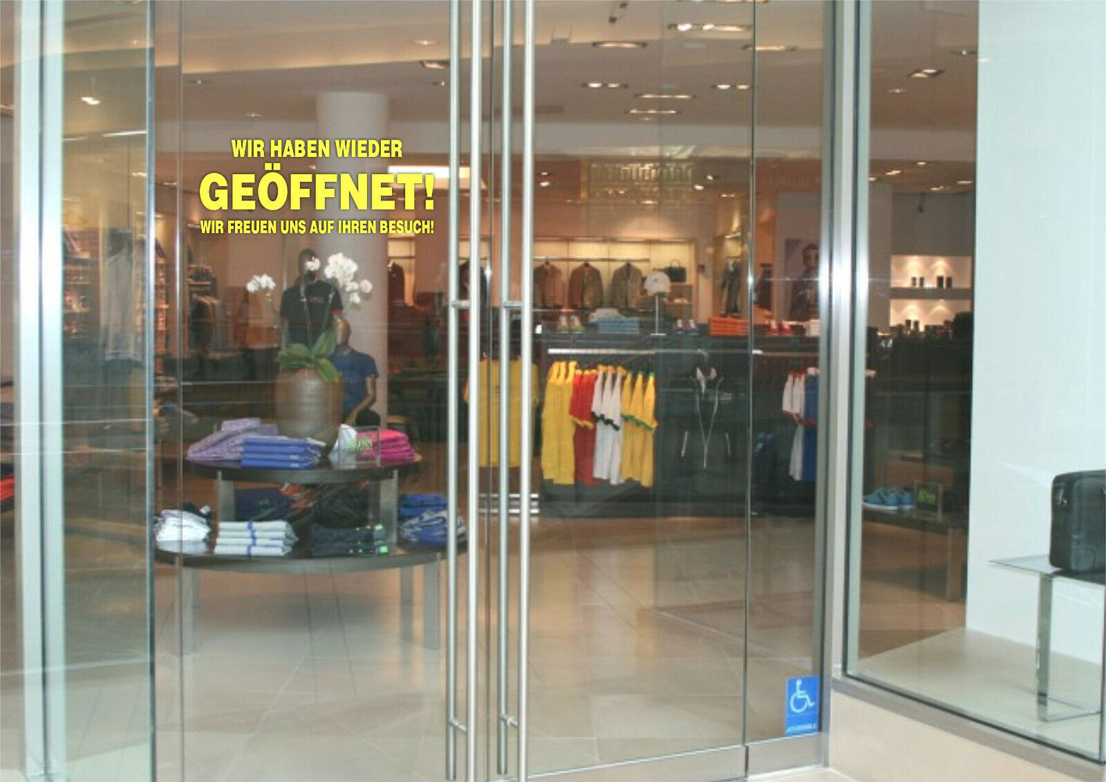 Aufkleber Schaufenster Laden wir haben wieder GEÖFFNET Corona - FOTOFOL