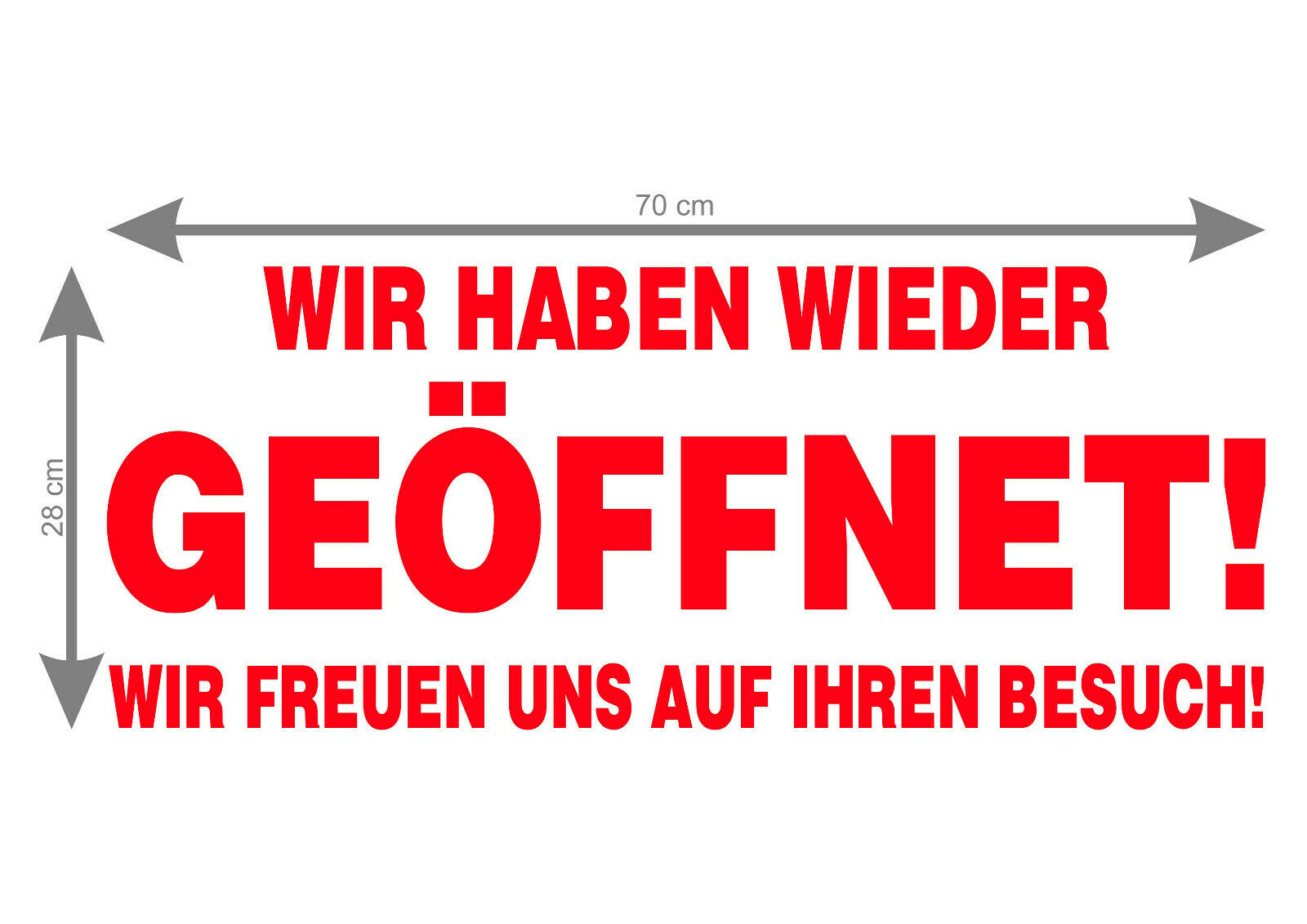 Aufkleber Schaufenster Laden wir haben wieder GEÖFFNET Corona - FOTOFOL