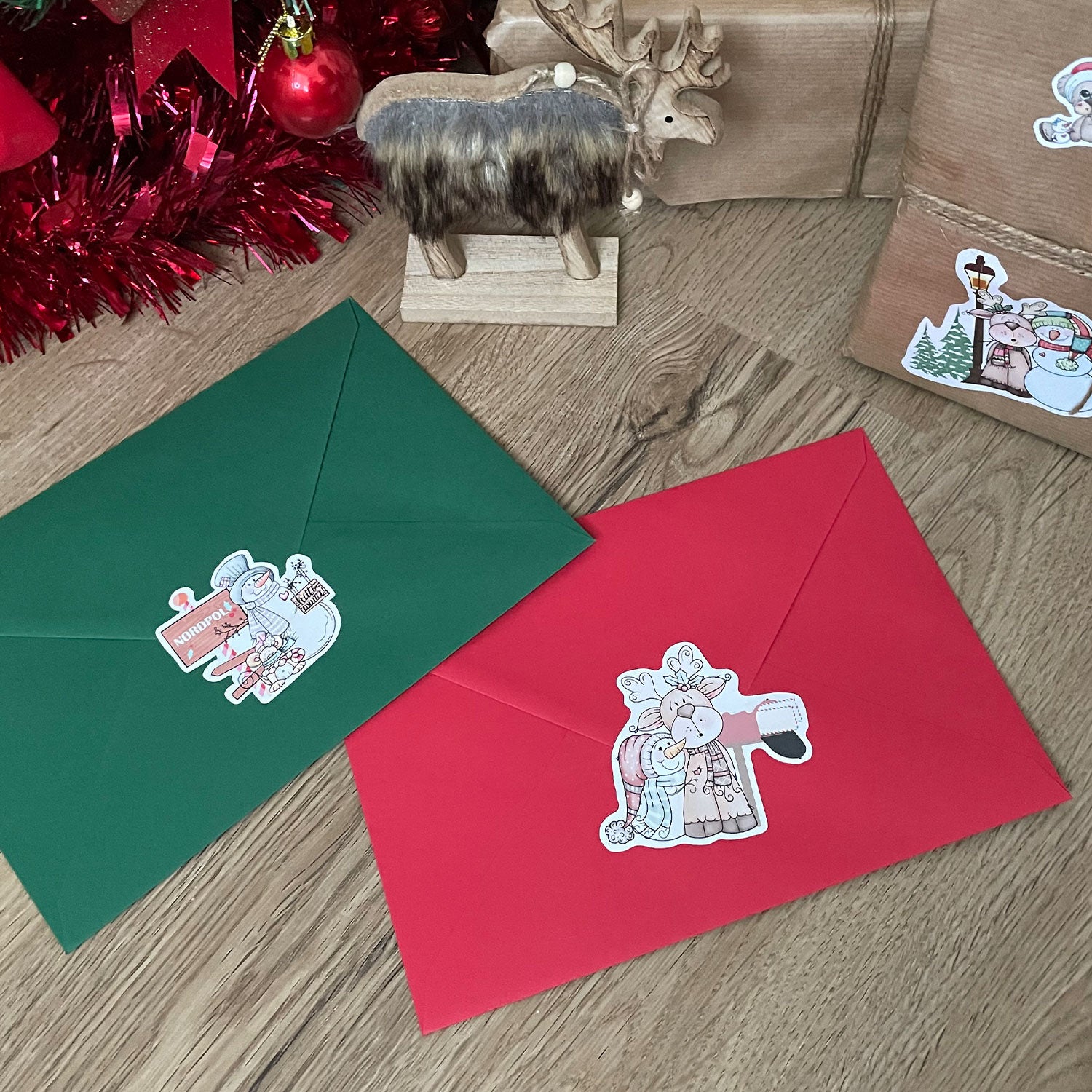 Set Aufkleber Weihnachten - Geschenkaufkleber - Weihnachtsaufkleber zum Beschreiben - FOTOFOL