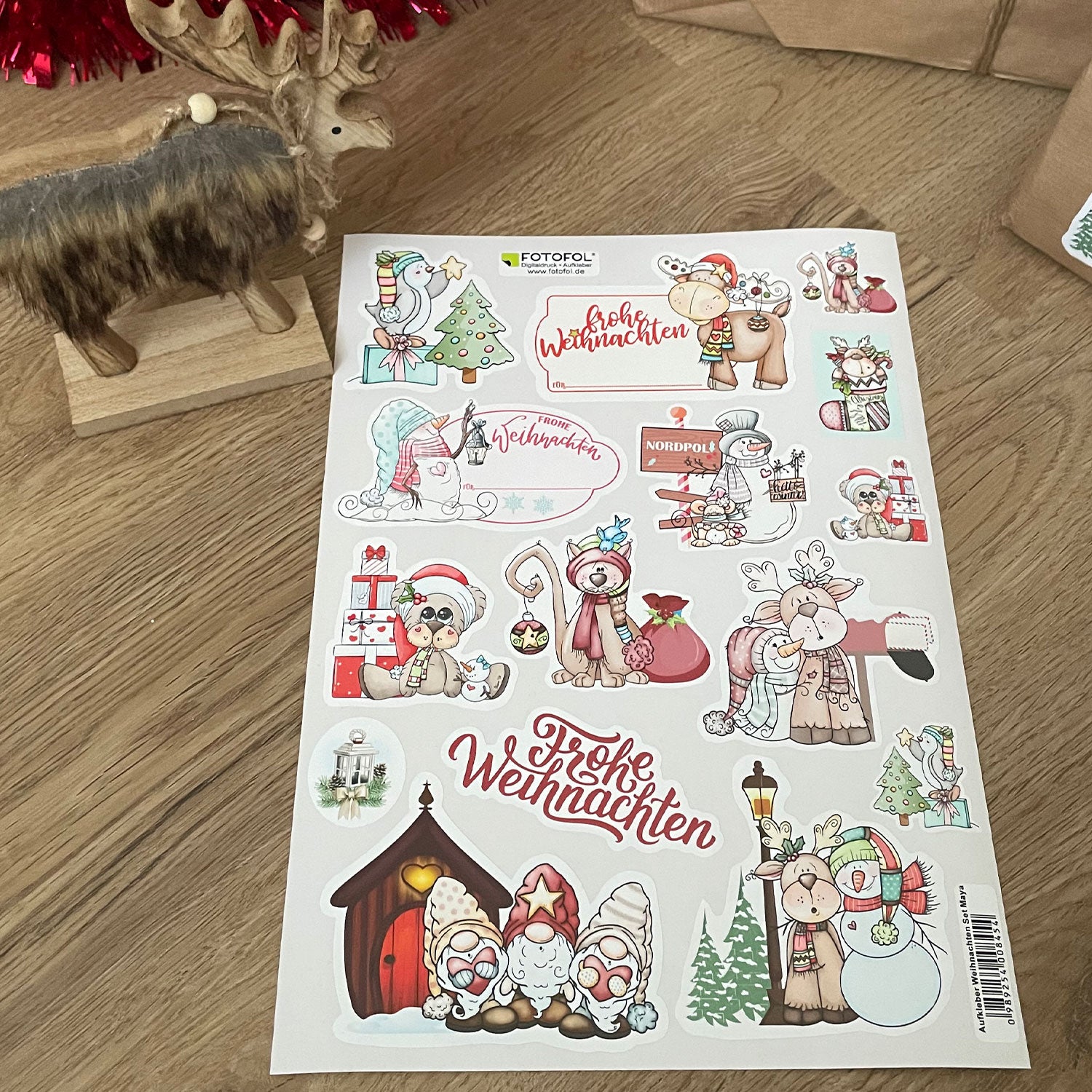 Set Aufkleber Weihnachten - Geschenkaufkleber - Weihnachtsaufkleber zum Beschreiben - FOTOFOL