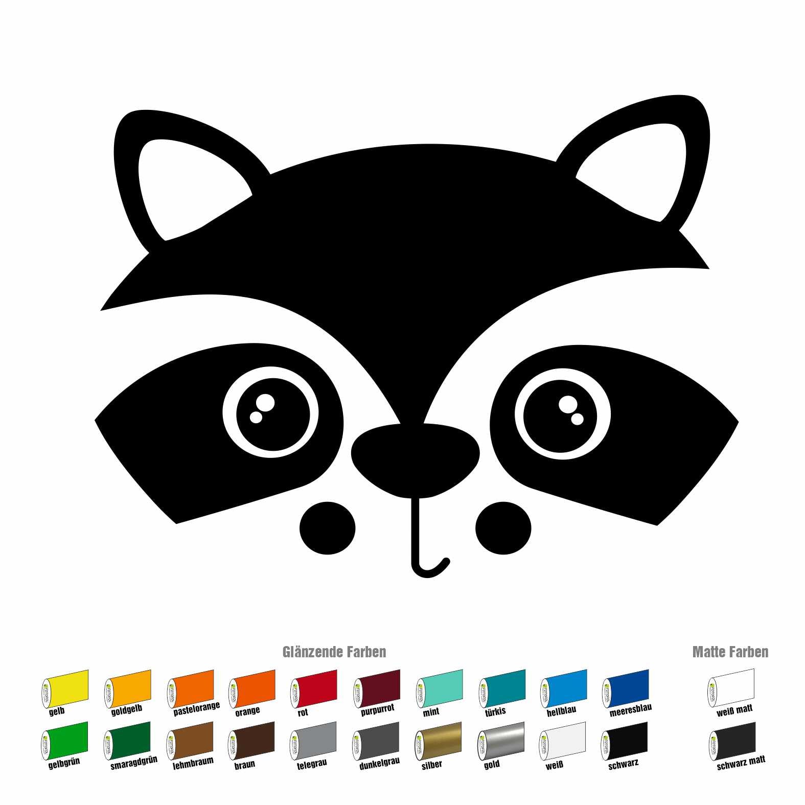 Aufkleber Sticker Waschbär passt für IKEA ANTILOP MAMMUT Kinderstuhl Hocker Kinder - FOTOFOL