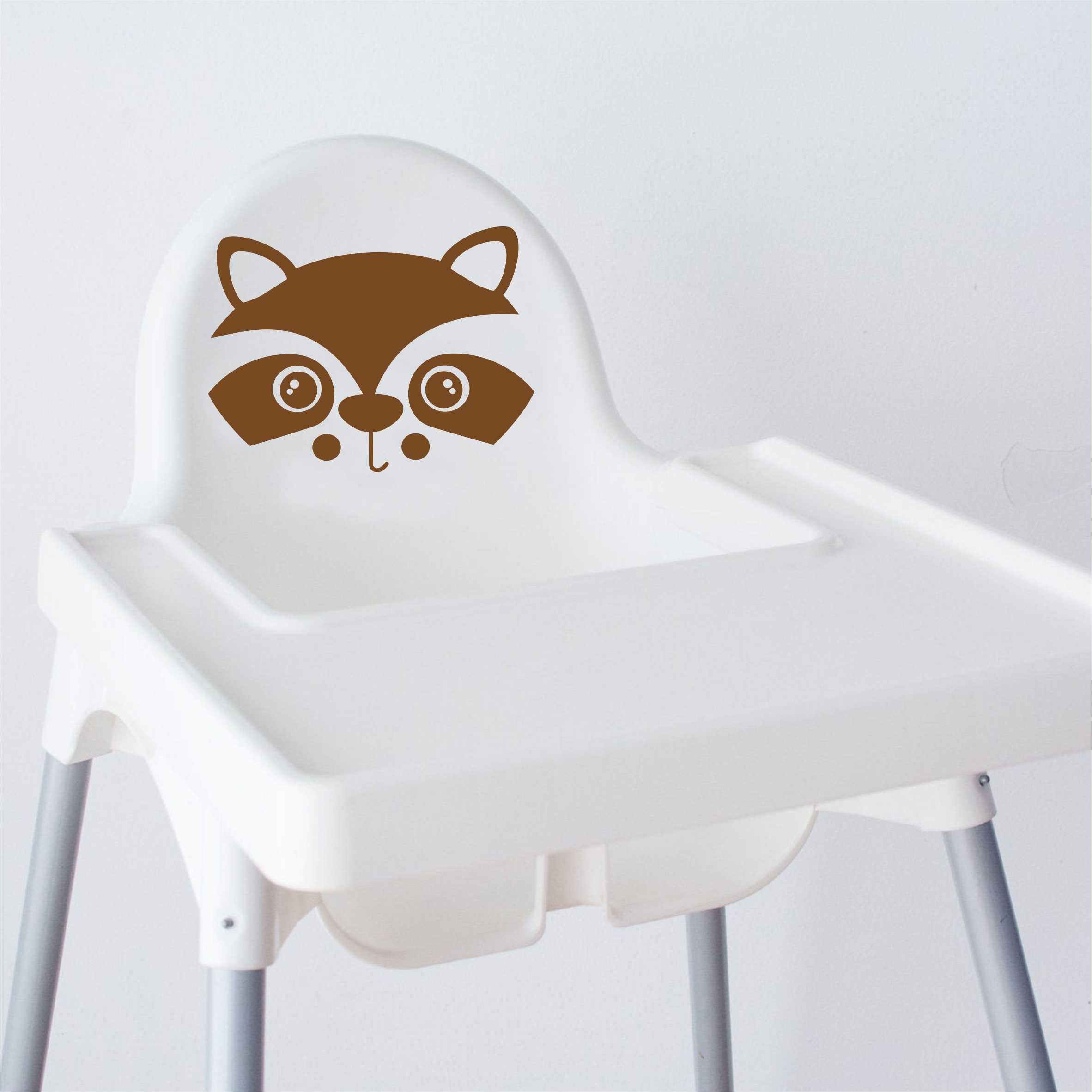 Aufkleber Sticker Waschbär passt für IKEA ANTILOP MAMMUT Kinderstuhl Hocker Kinder - FOTOFOL