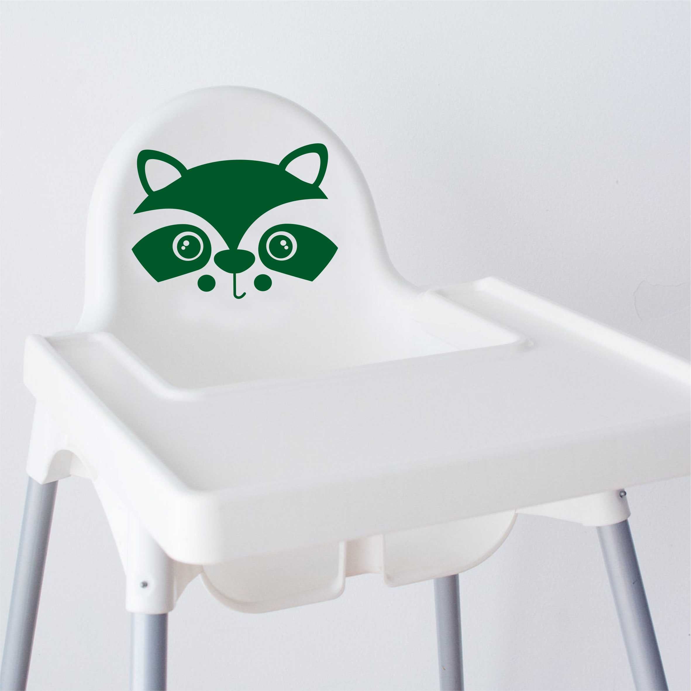 Aufkleber Sticker Waschbär passt für IKEA ANTILOP MAMMUT Kinderstuhl Hocker Kinder - FOTOFOL
