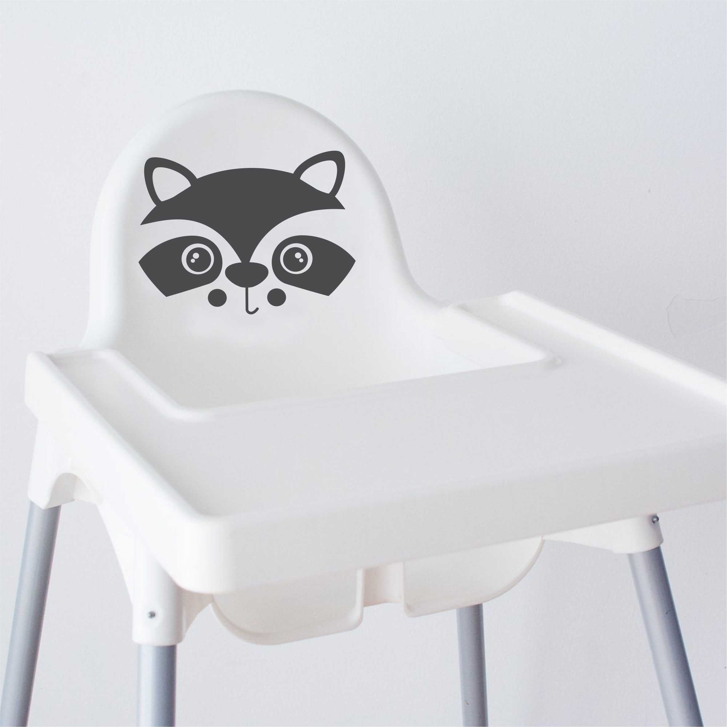 Aufkleber Sticker Waschbär passt für IKEA ANTILOP MAMMUT Kinderstuhl Hocker Kinder - FOTOFOL