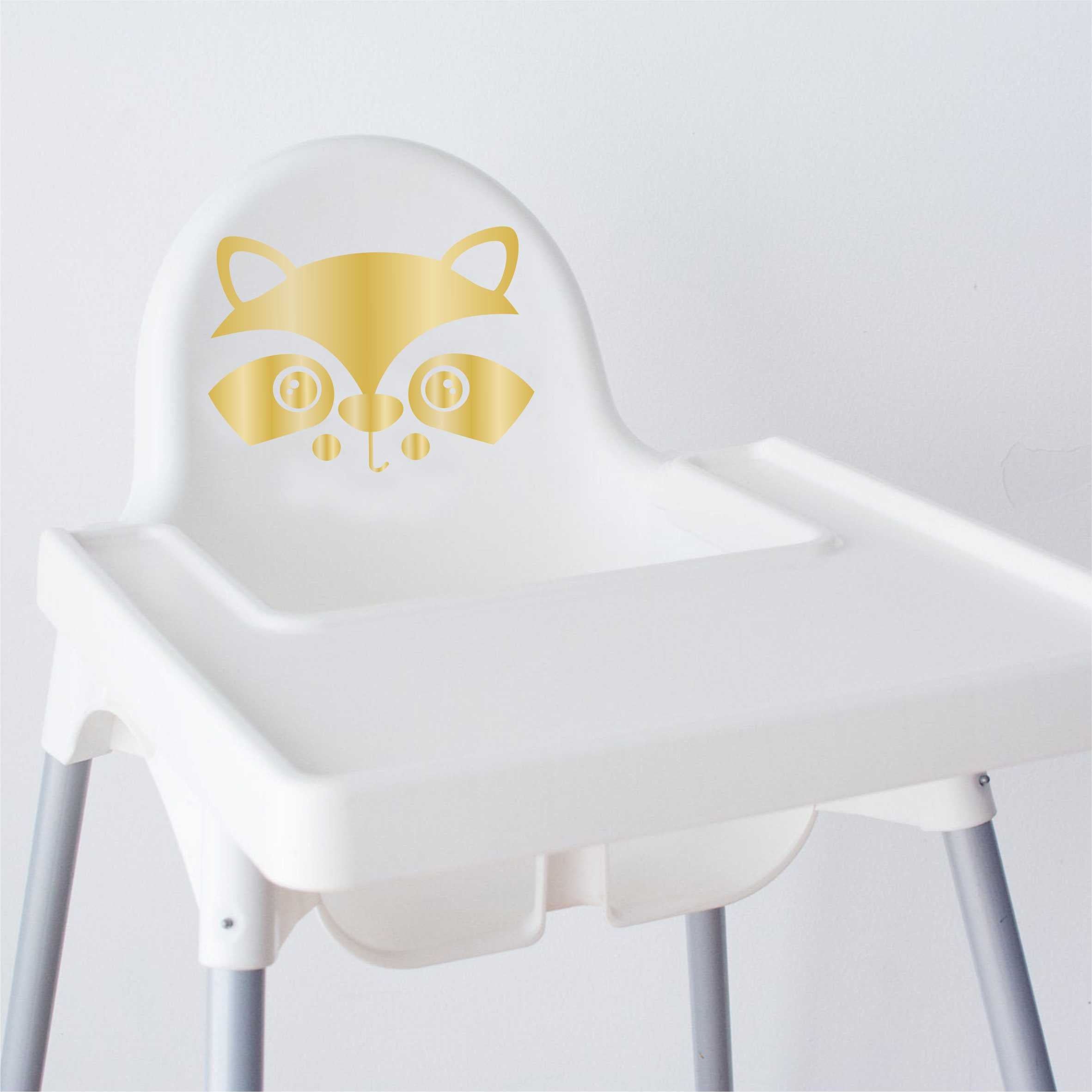 Aufkleber Sticker Waschbär passt für IKEA ANTILOP MAMMUT Kinderstuhl Hocker Kinder - FOTOFOL