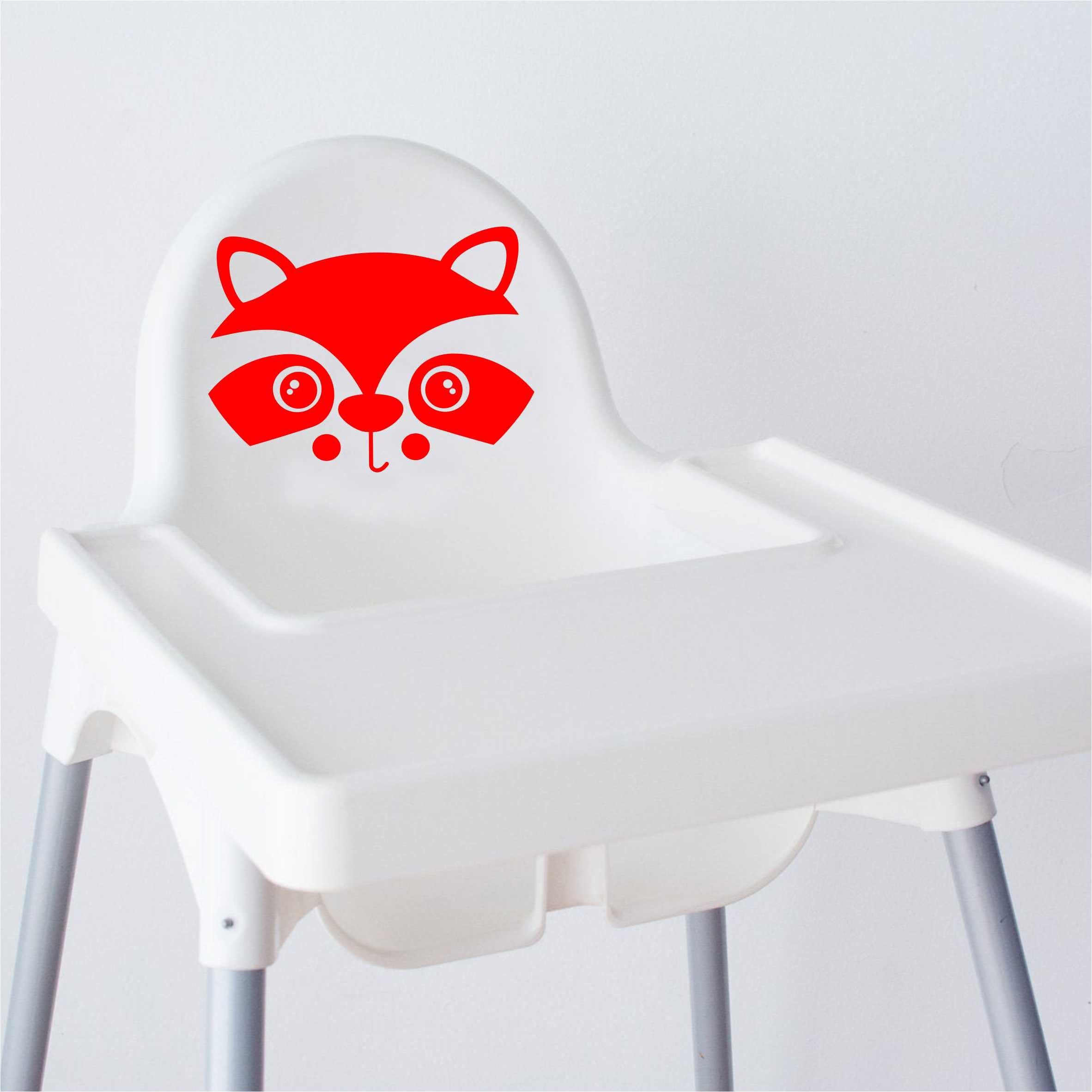 Aufkleber Sticker Waschbär passt für IKEA ANTILOP MAMMUT Kinderstuhl Hocker Kinder - FOTOFOL