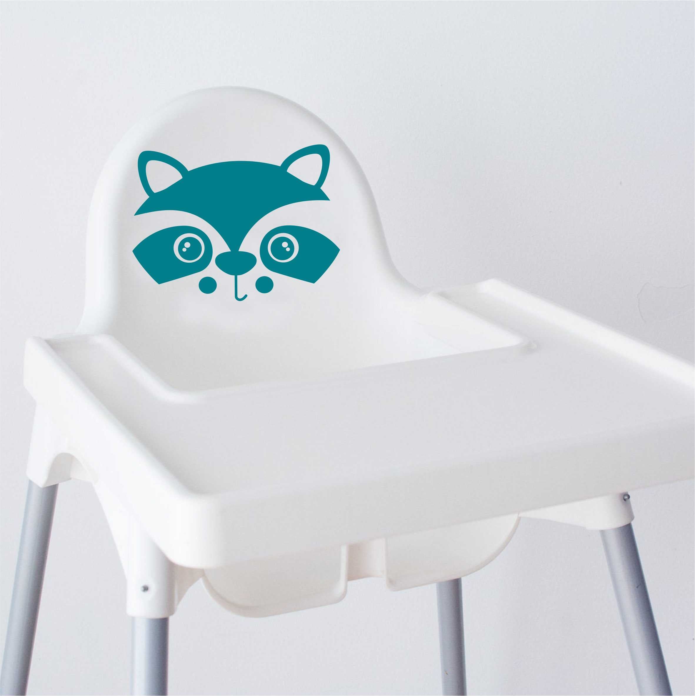 Aufkleber Sticker Waschbär passt für IKEA ANTILOP MAMMUT Kinderstuhl Hocker Kinder - FOTOFOL