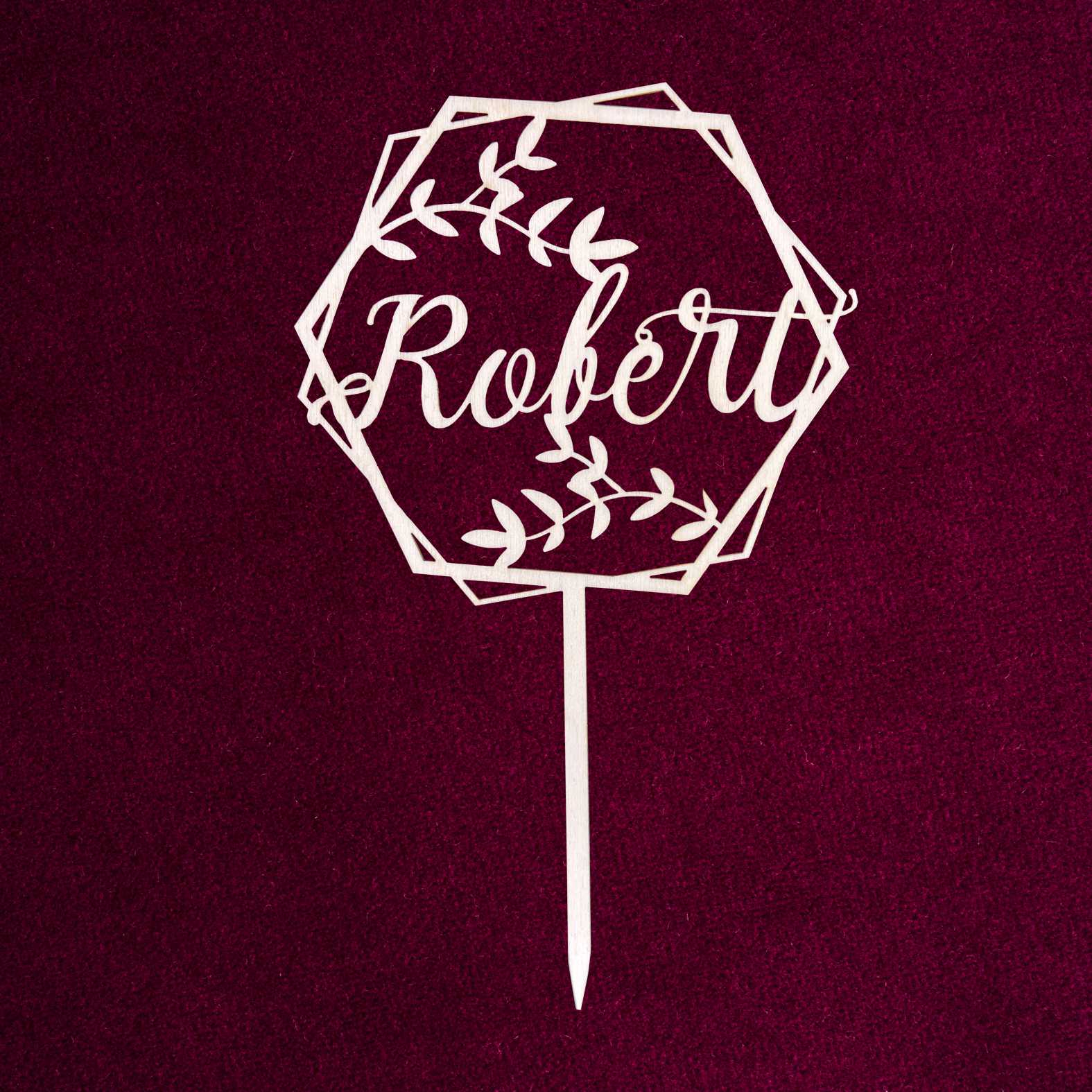 CAKE TOPPER Hexagon Wunschname personalisiert- Tortendeko & Kuchendeko - FOTOFOL