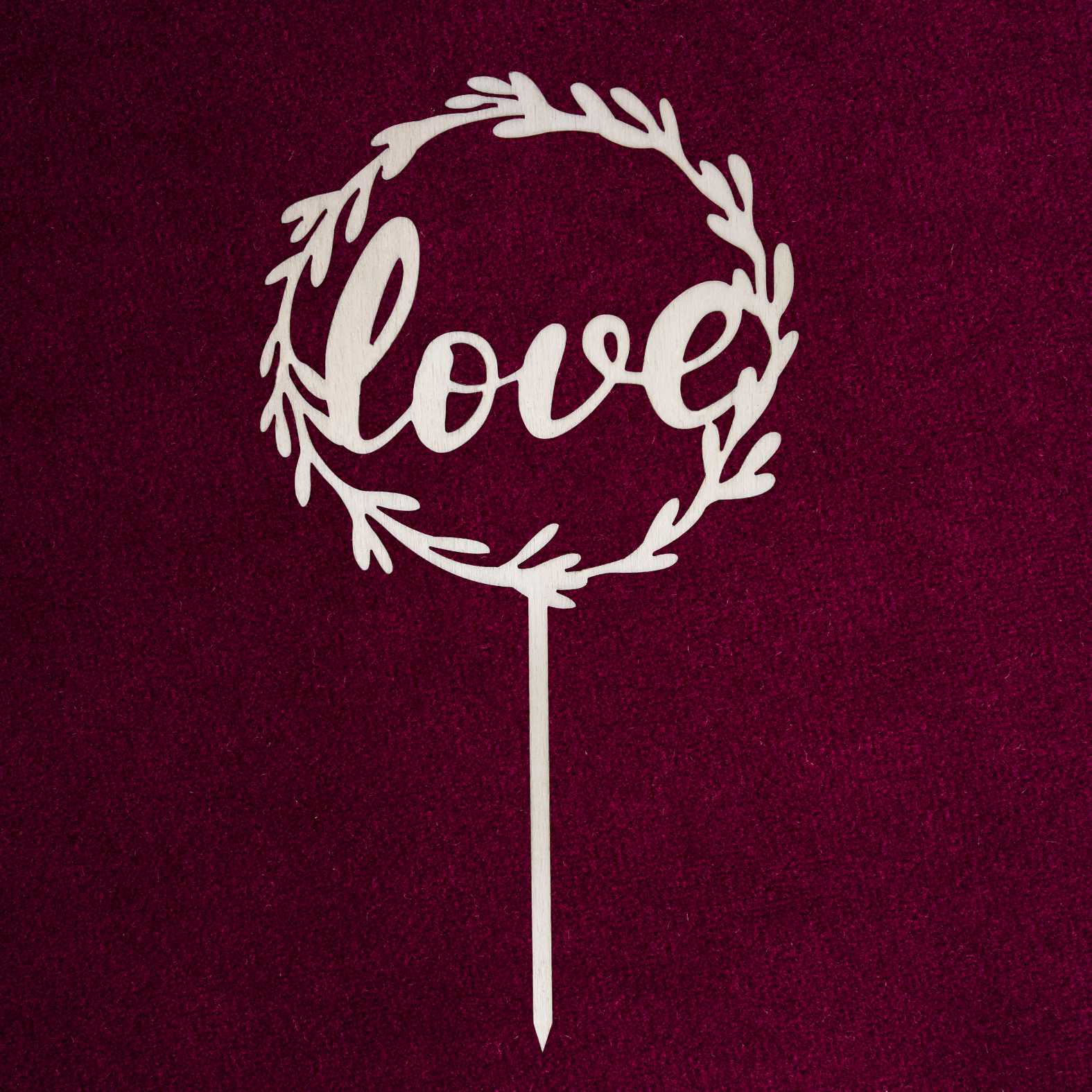 CAKE TOPPER "love" aus Holz - Tortendeko - FOTOFOL