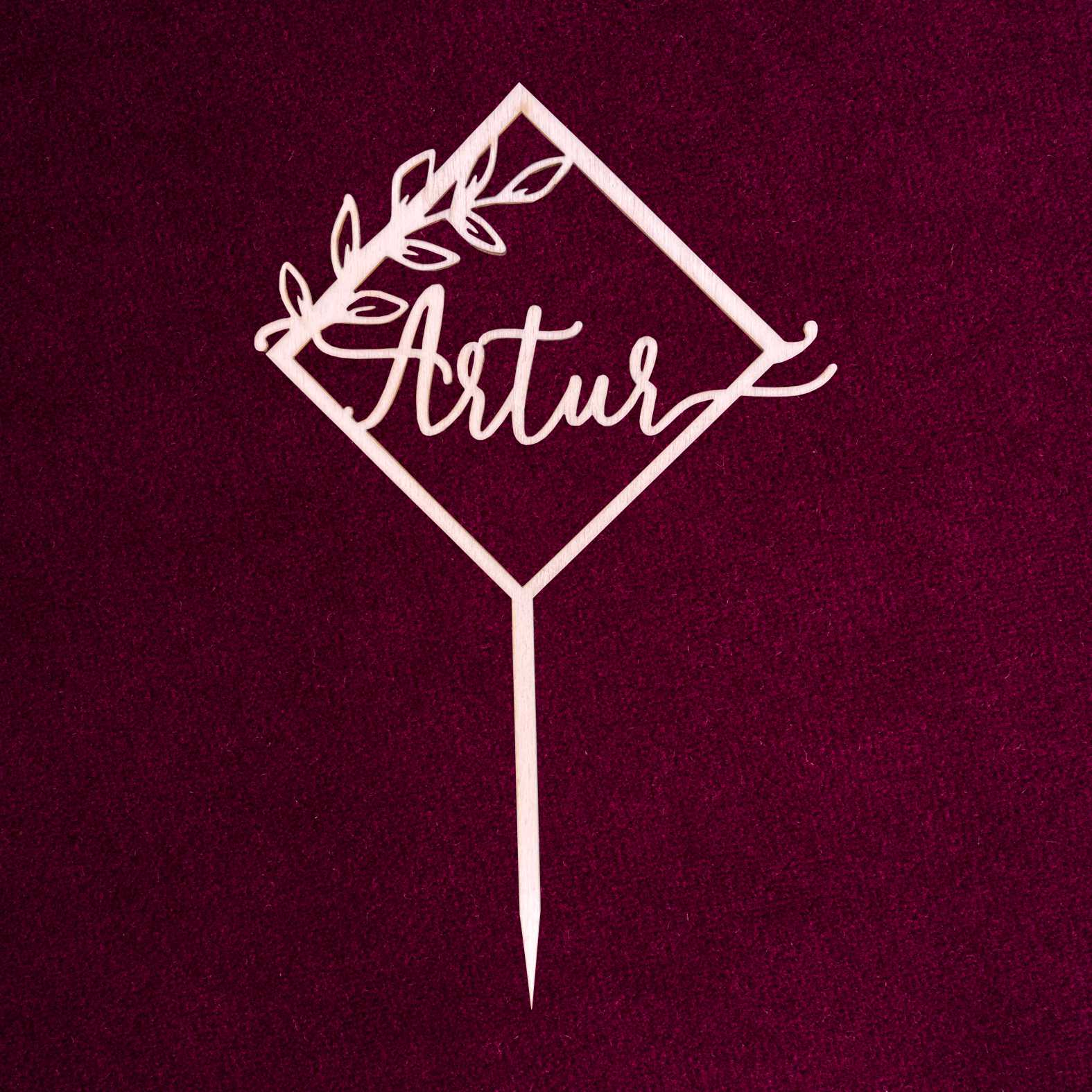 CAKE TOPPER  Wunschname personalisiert Quadrat- Tortendeko & Kuchendeko - FOTOFOL