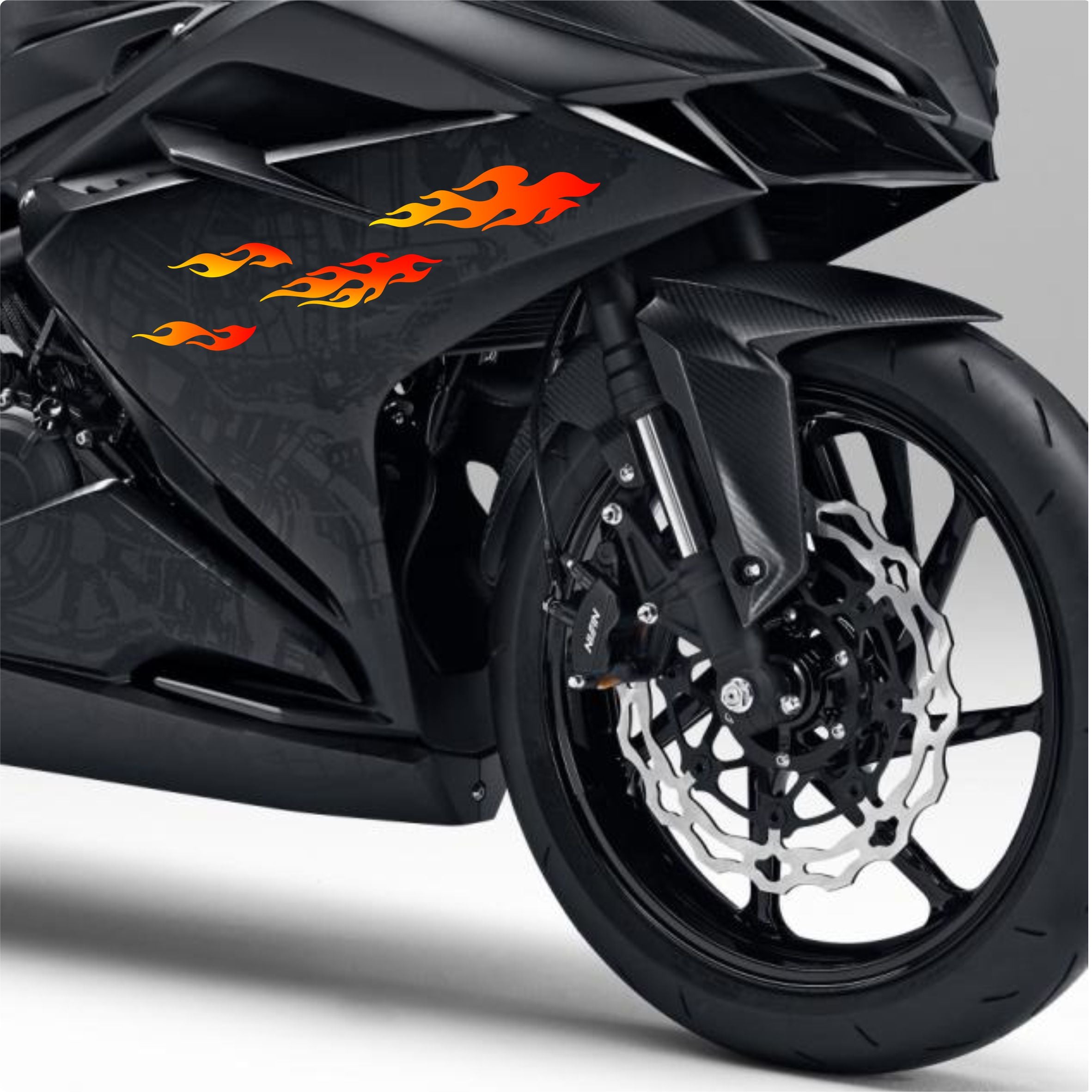 17 Flammen Aufkleber Set  - für Auto, Fahrzeuge, Roller, Moped, Motorrad-Helm, Fahrrad - FOTOFOL