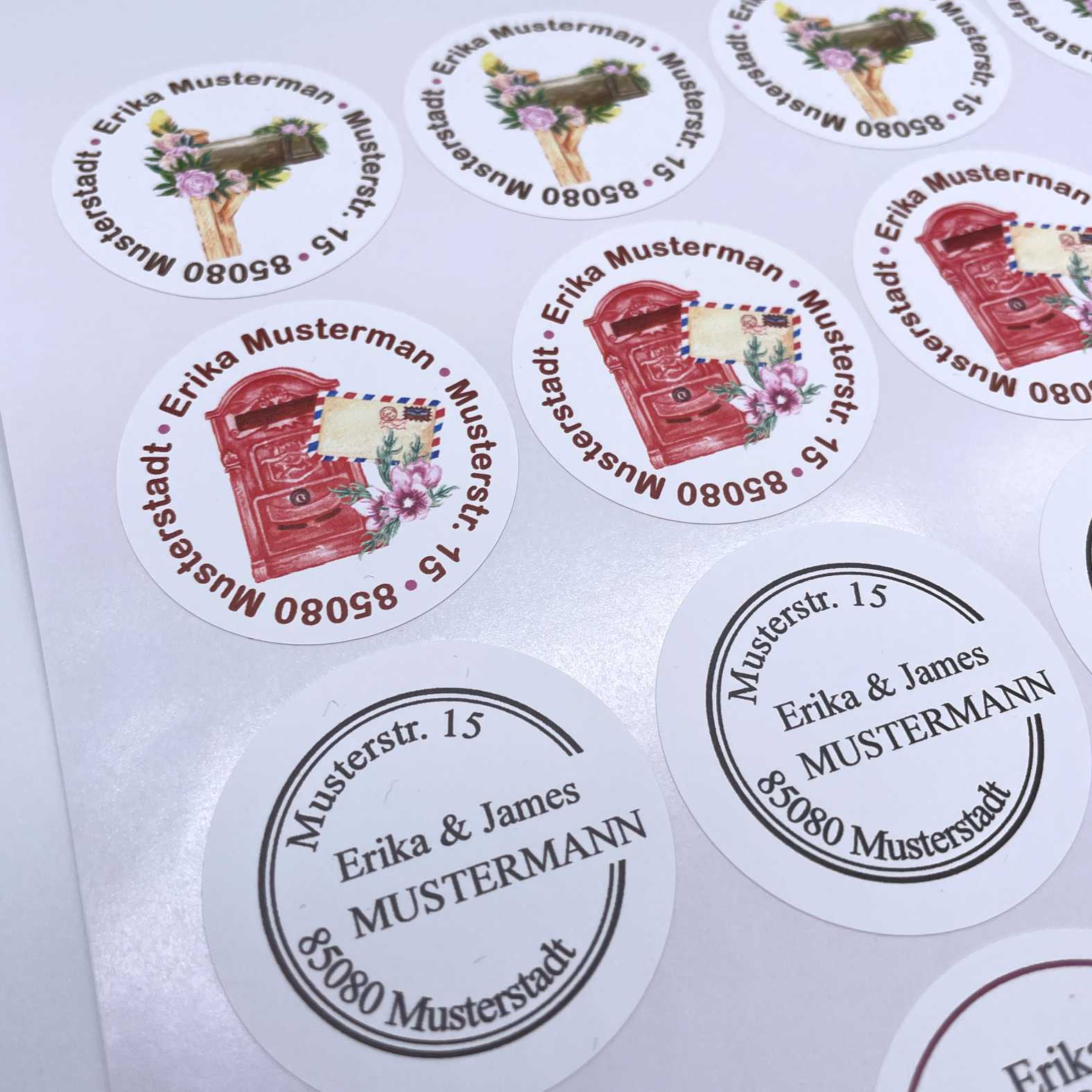 Personalisierte Adressaufkleber - Personalisierte Aufkleber mit Name und Adresse - 24 Stück - 4,5cm