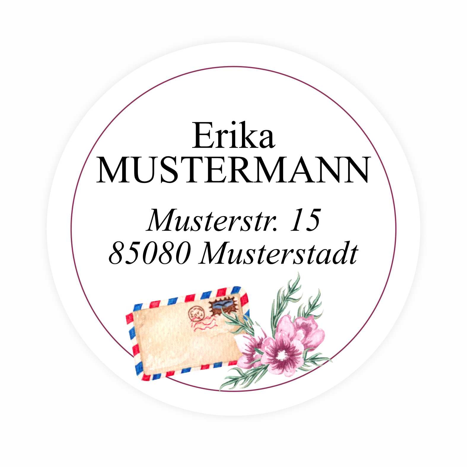 Personalisierte Adressaufkleber - Personalisierte Aufkleber mit Name und Adresse - 24 Stück - 4,5cm