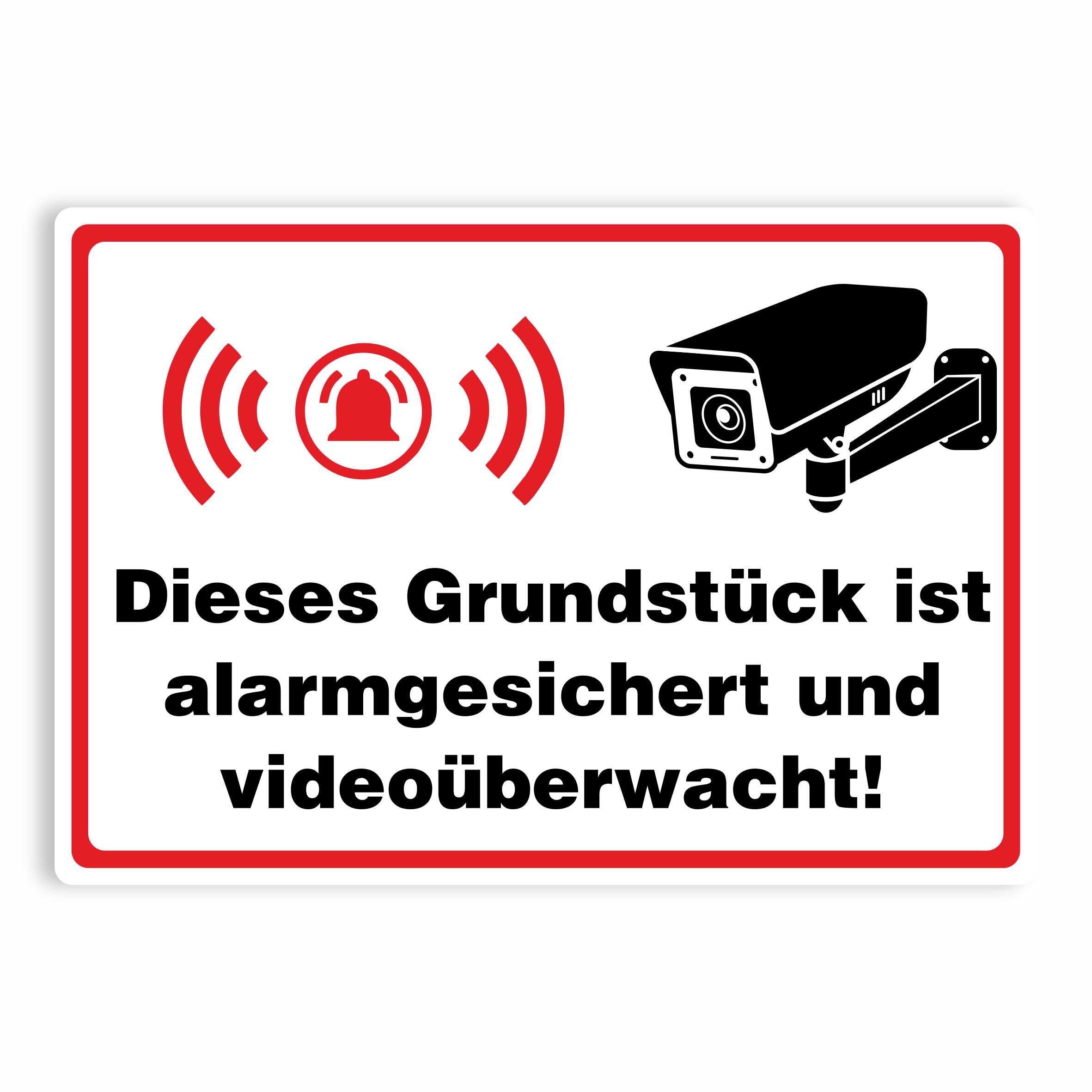 Aufkleber "Dieses Grundstück ist alarmgesichert und videoüberwacht!" - FOTOFOL