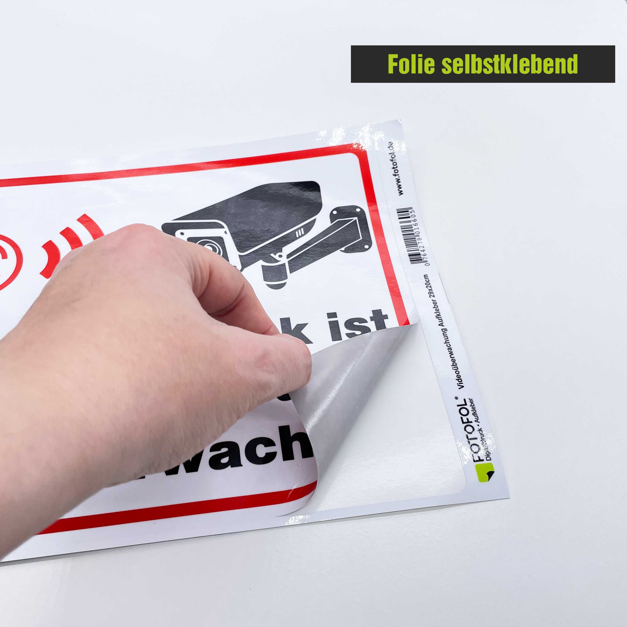 Aufkleber "Dieses Grundstück ist alarmgesichert und videoüberwacht!" - FOTOFOL