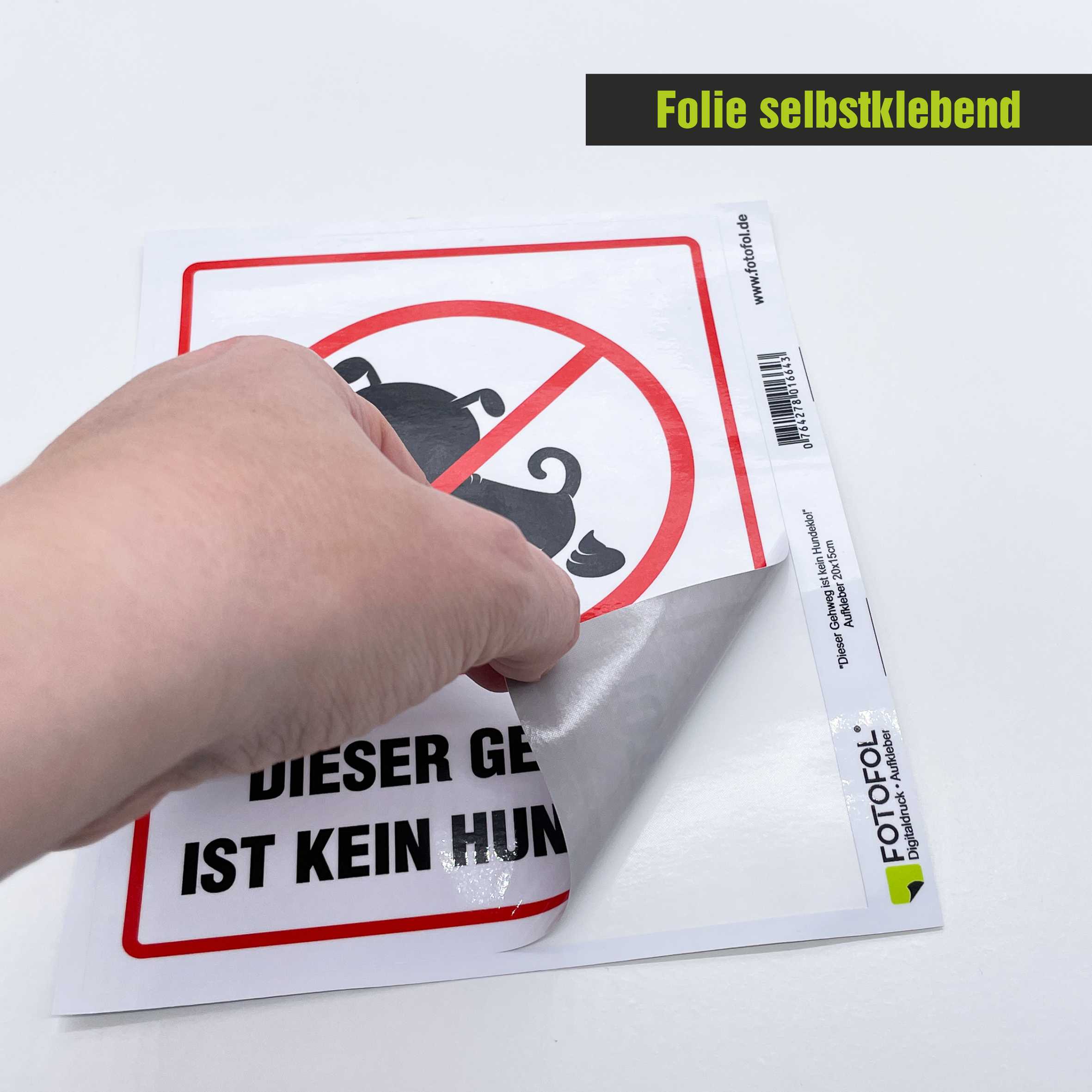 Aufkleber "Dieser Gehweg ist kein Hundeklo!" - FOTOFOL