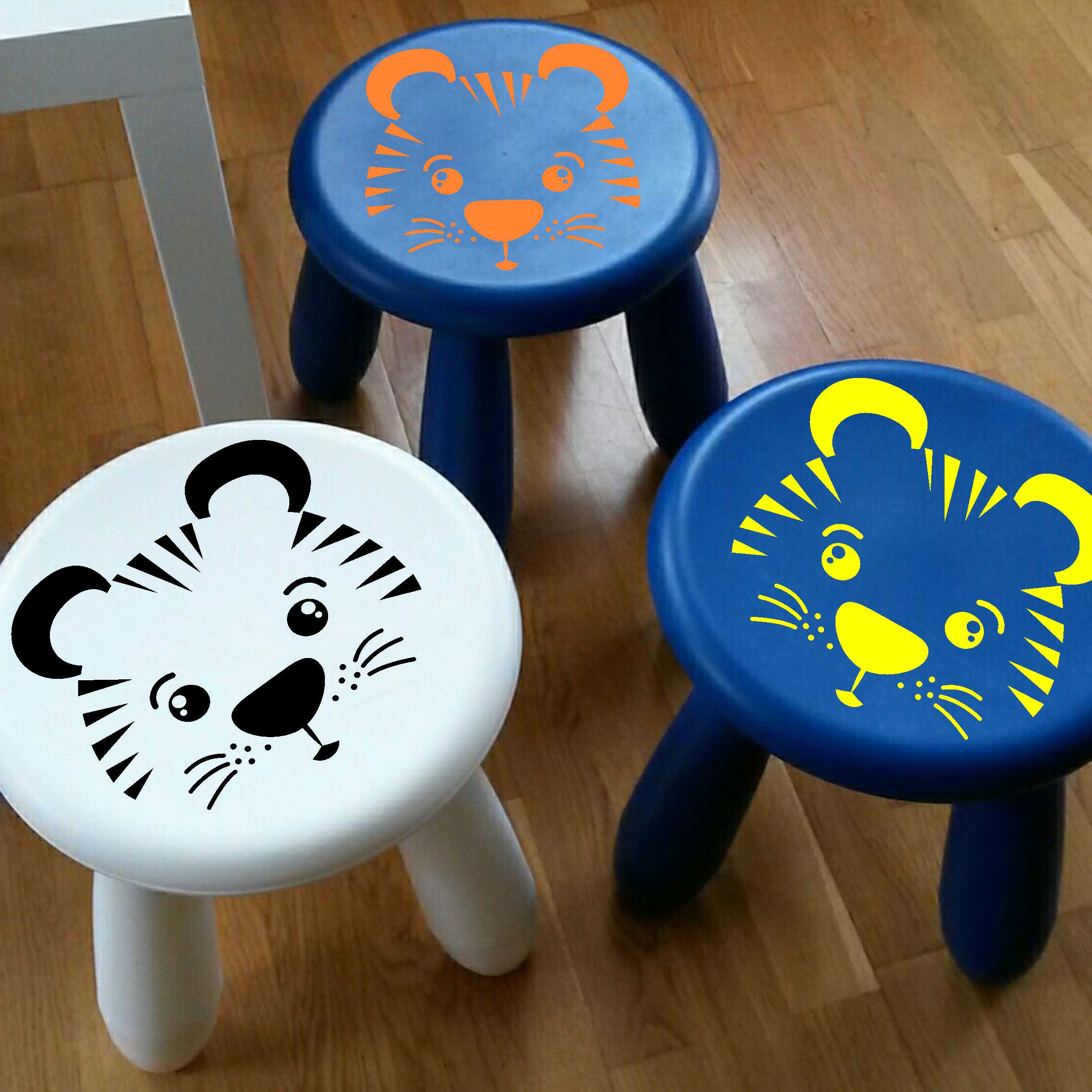 Aufkleber Sticker Tiger passt für IKEA ANTILOP MAMMUT Kinderstuhl Hocker Kinder - FOTOFOL