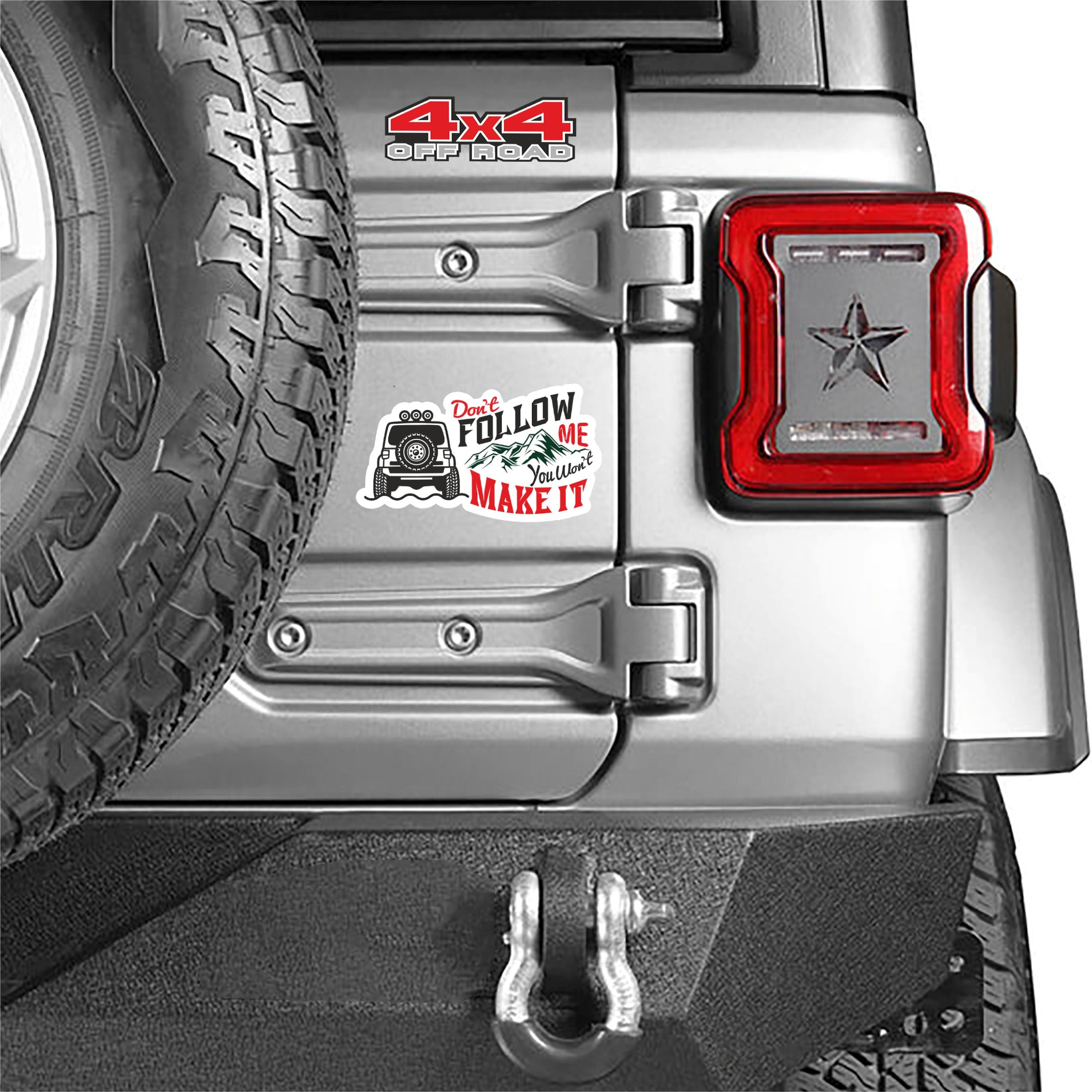4x4 Off Road Aufkleber Set - Deko Sticker für Auto, Fahrzeuge, SUV - FOTOFOL