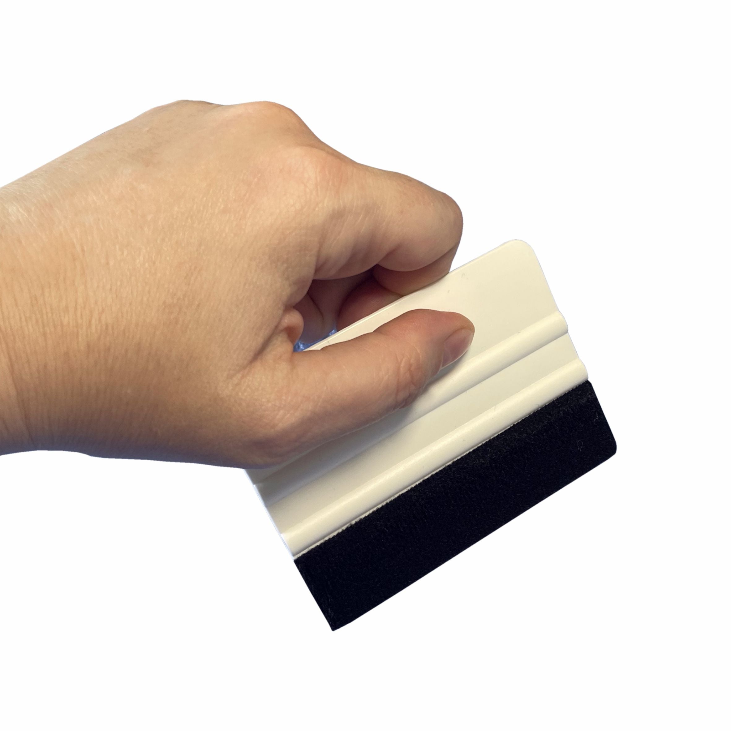 Rakel [10x7,3cm] mit Filzkante als Werkzeug für Folierung von: Autofolie, Wrapping Folie,  Möbelfolie, Fensterfolie -Weiß - FOTOFOL