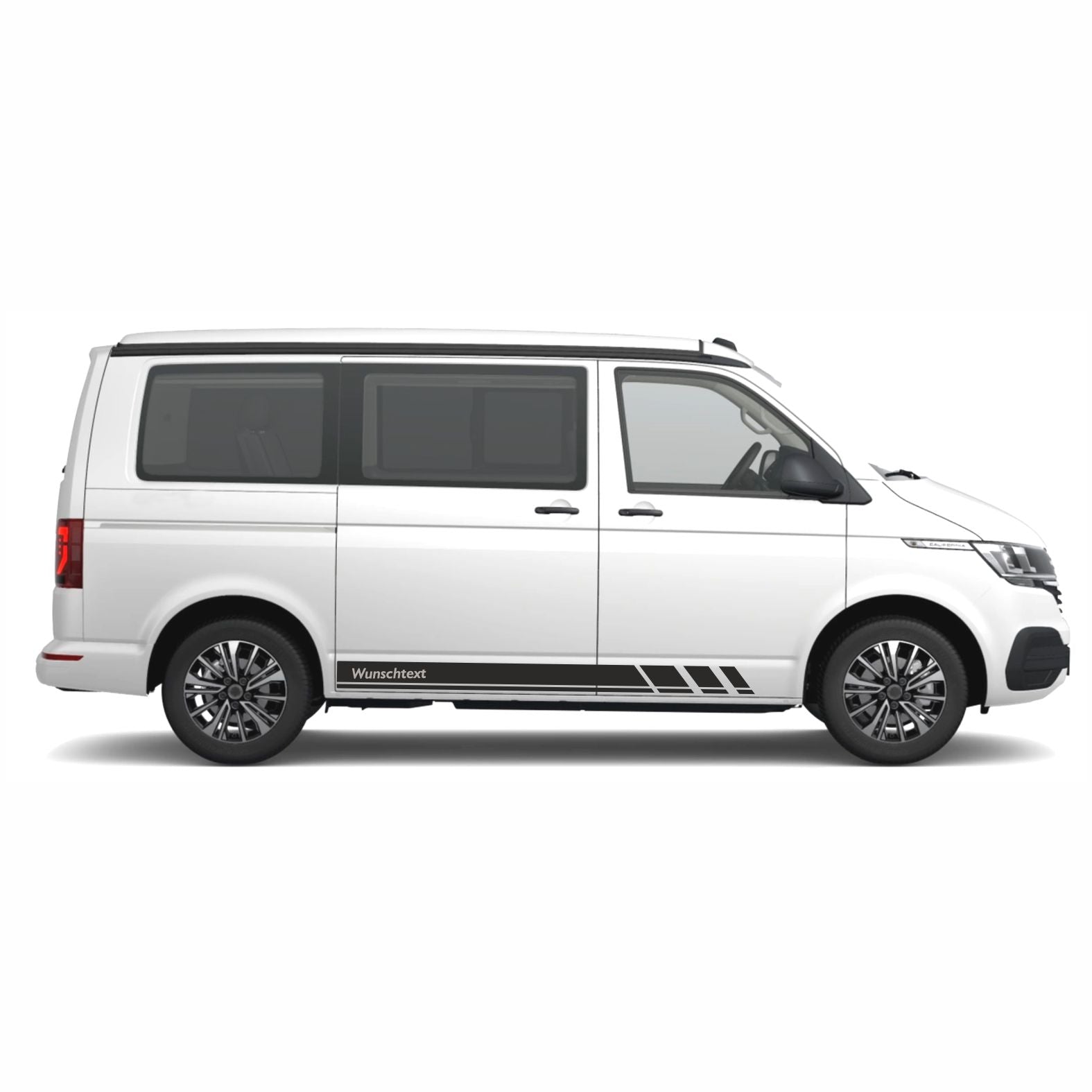 Seitenstreifen Zierstreifen passend für VW T6.1, T6, T5, Multivan, Bulli, Wunschtext, Seitenaufkleber + Rakel - FOTOFOL