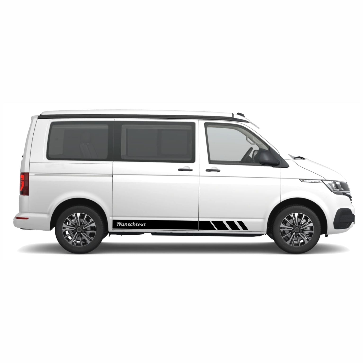 Seitenstreifen passend für VW T6.1, T6, T5, Multivan, Bulli, Wunschtext, Seitenaufkleber  + Rakel