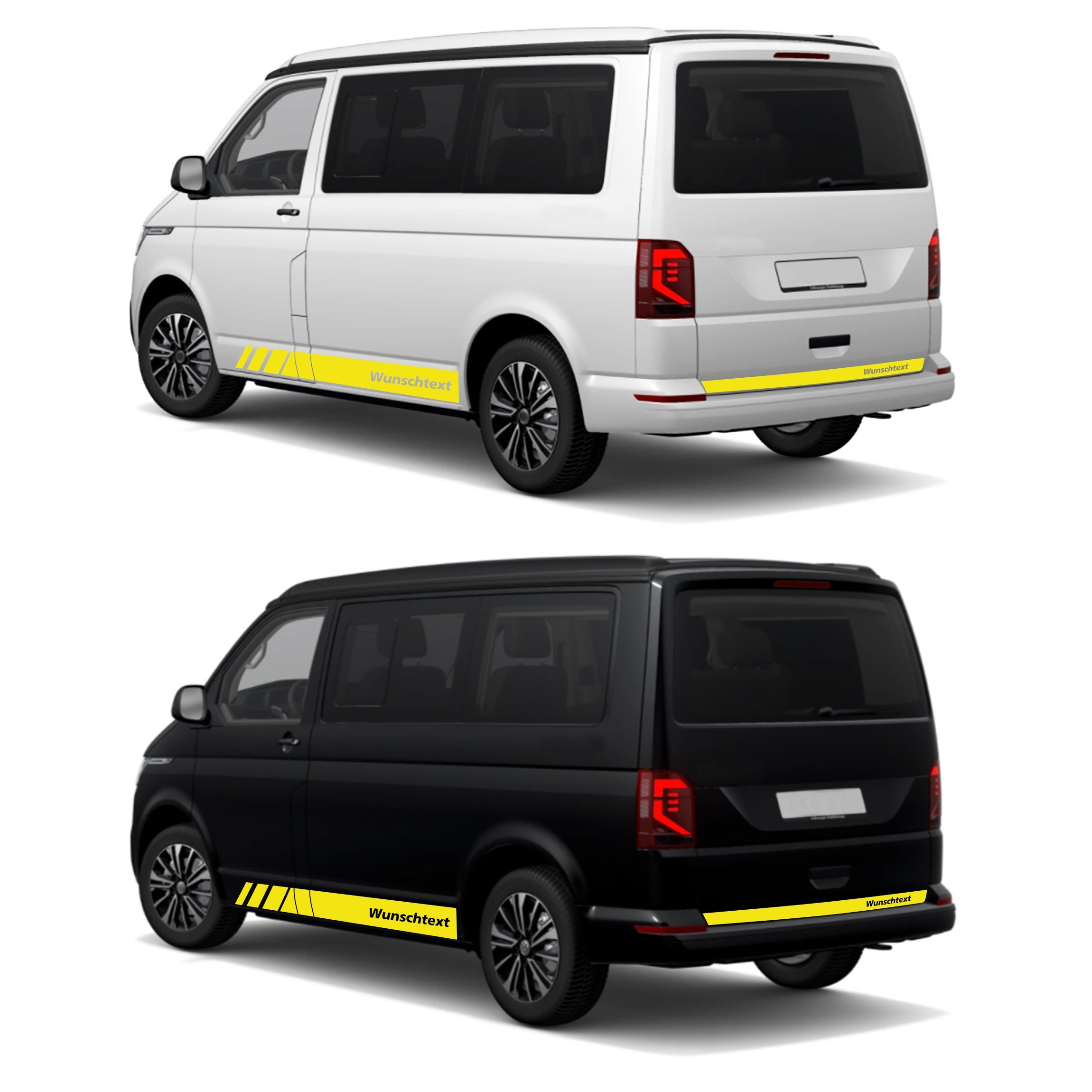 Seitenstreifen passend für VW T6.1, T6, T5, Multivan, Bulli, Wunschtext, Seitenaufkleber  + Rakel - FOTOFOL