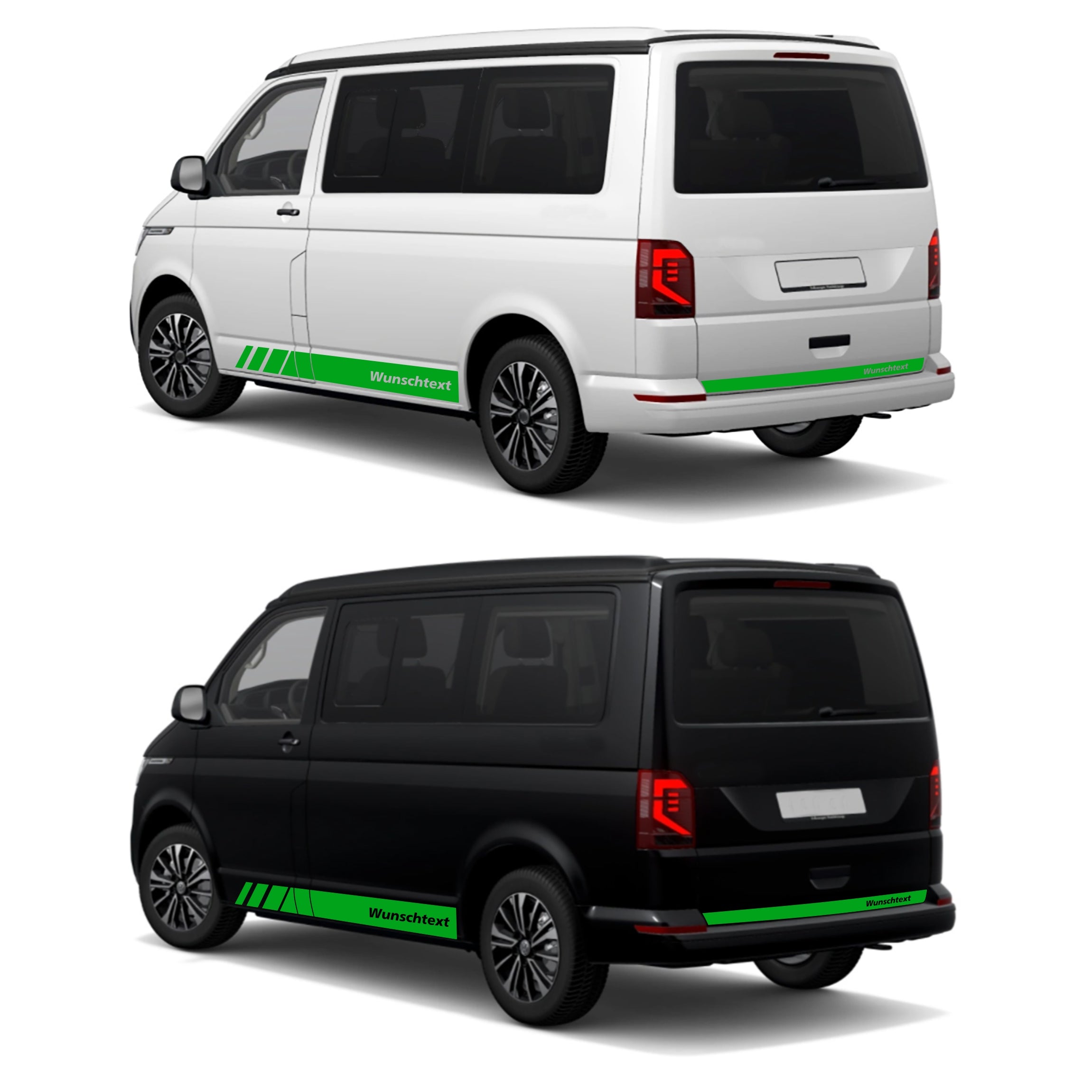 Seitenstreifen passend für VW T6.1, T6, T5, Multivan, Bulli, Wunschtext, Seitenaufkleber  + Rakel - FOTOFOL