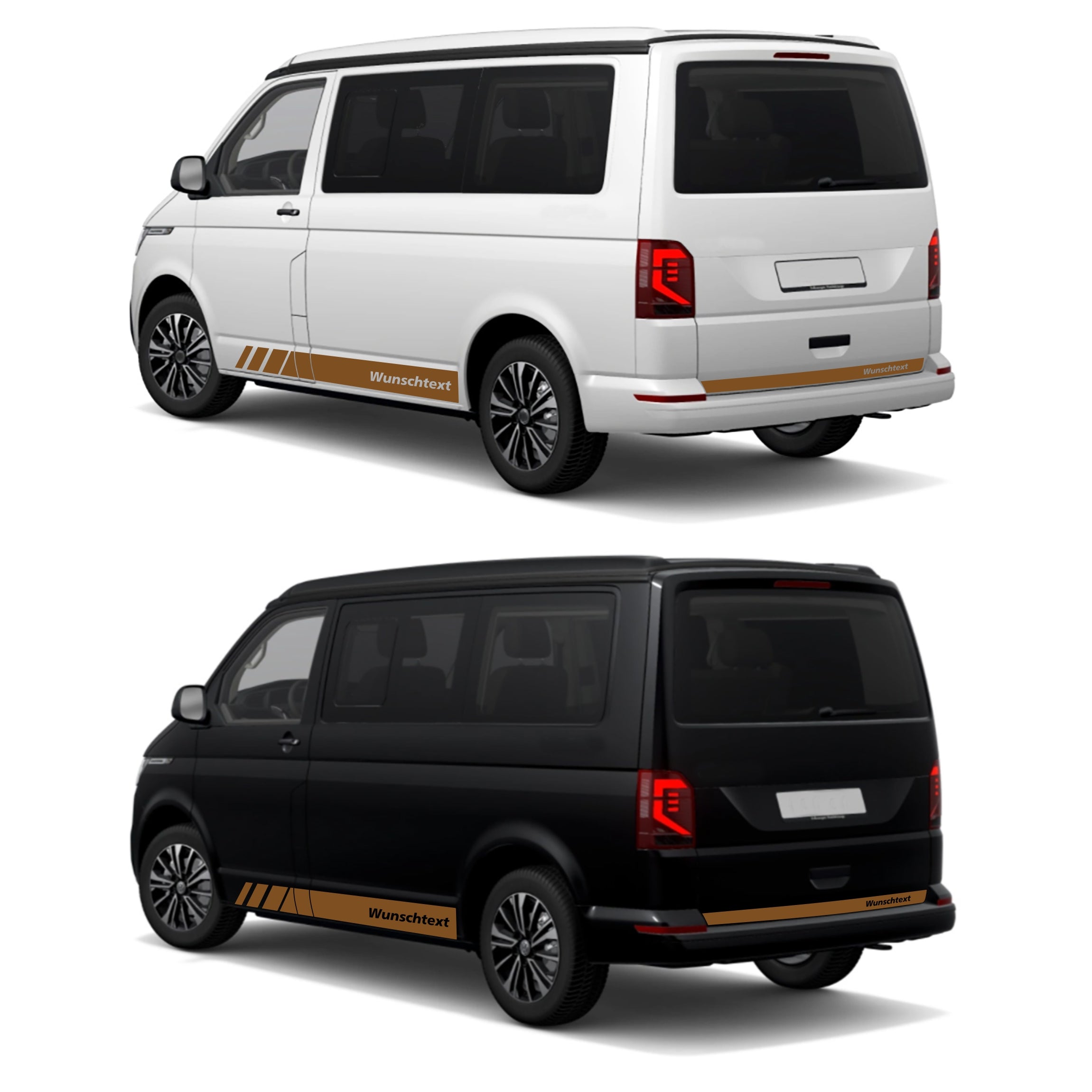 Seitenstreifen passend für VW T6.1, T6, T5, Multivan, Bulli, Wunschtext, Seitenaufkleber  + Rakel - FOTOFOL