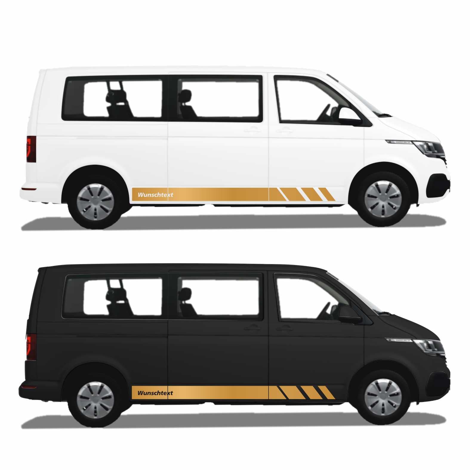 Seitenstreifen passend für VW T6.1, T6, T5, Multivan, Bulli, Wunschtext, Seitenaufkleber  + Rakel