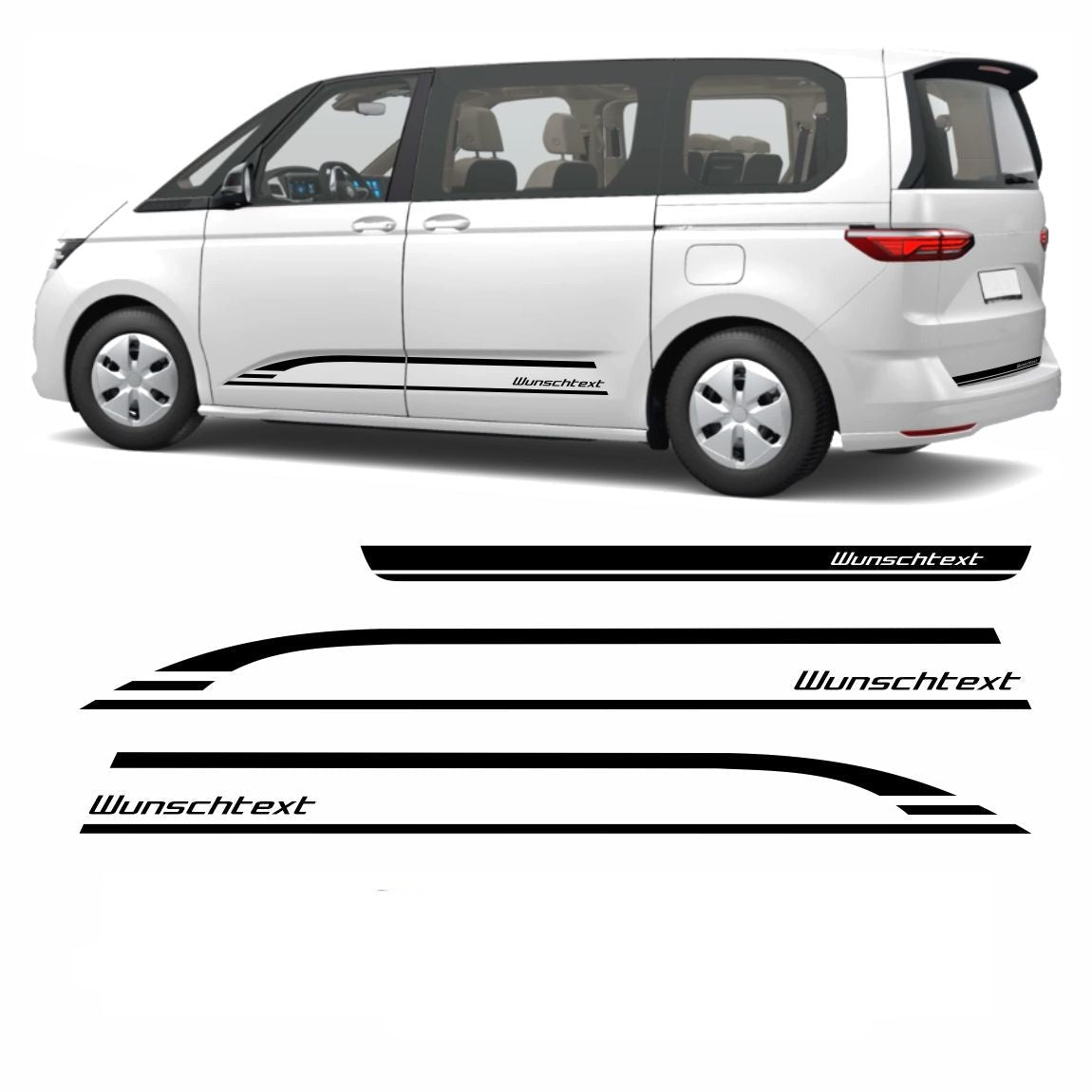 Seitenstreifen Edition mit Wunschtext passend für VW T7 Multivan