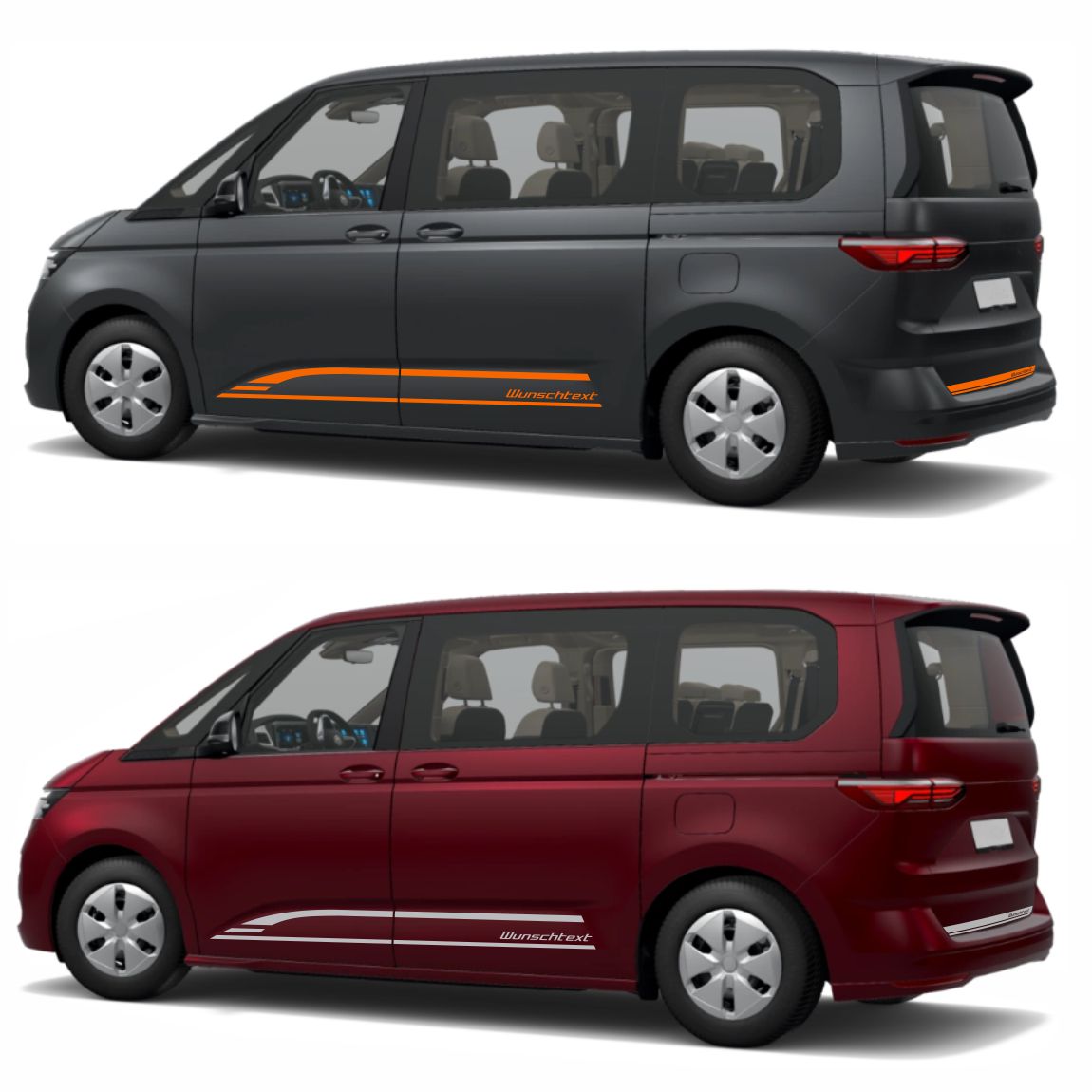 Seitenstreifen Edition mit Wunschtext passend für VW T7 Multivan