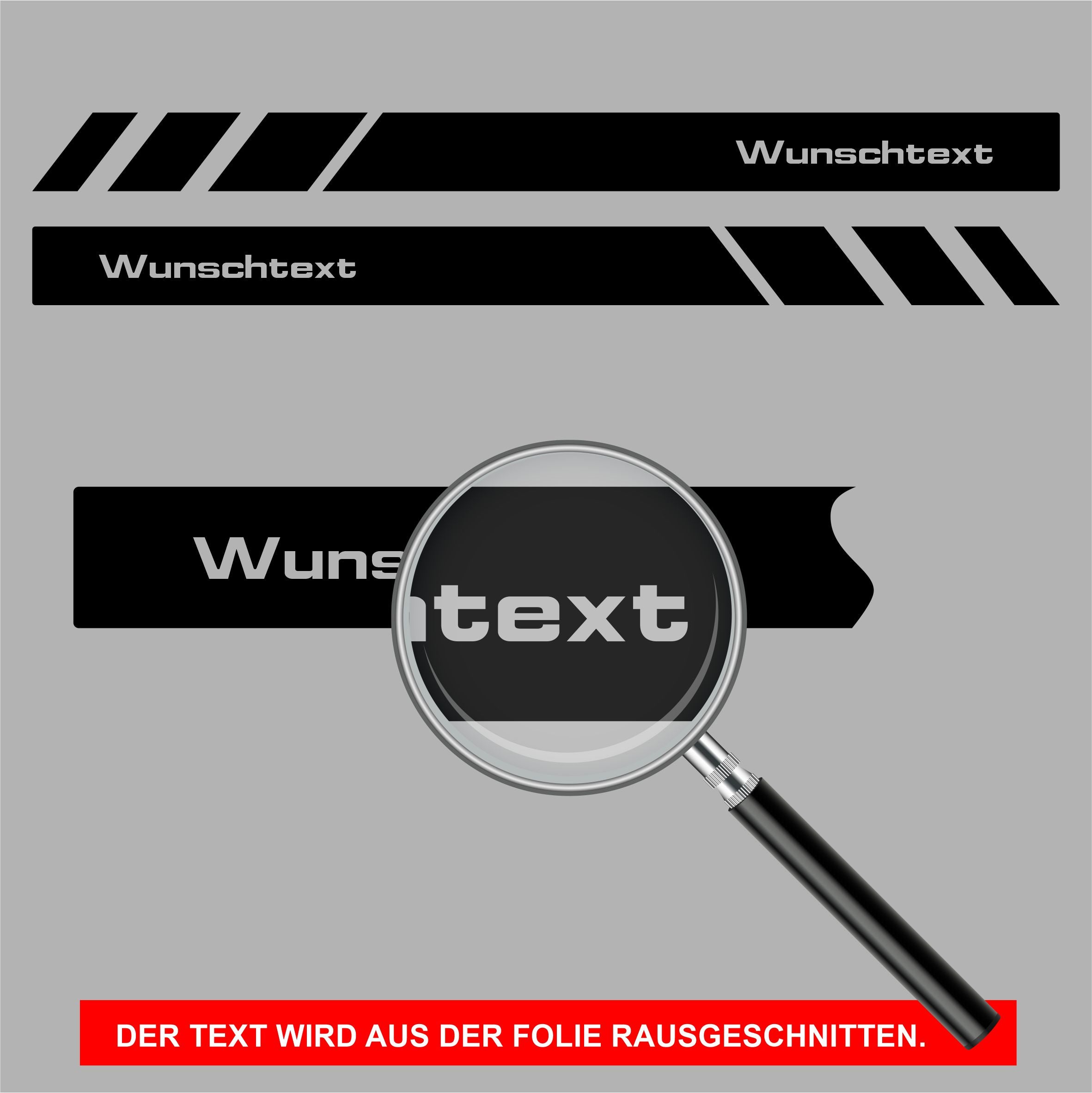 Seitenstreifen Aufkleber mit WUNSCHTEXT passend für VW Pritsche Doppelkabine