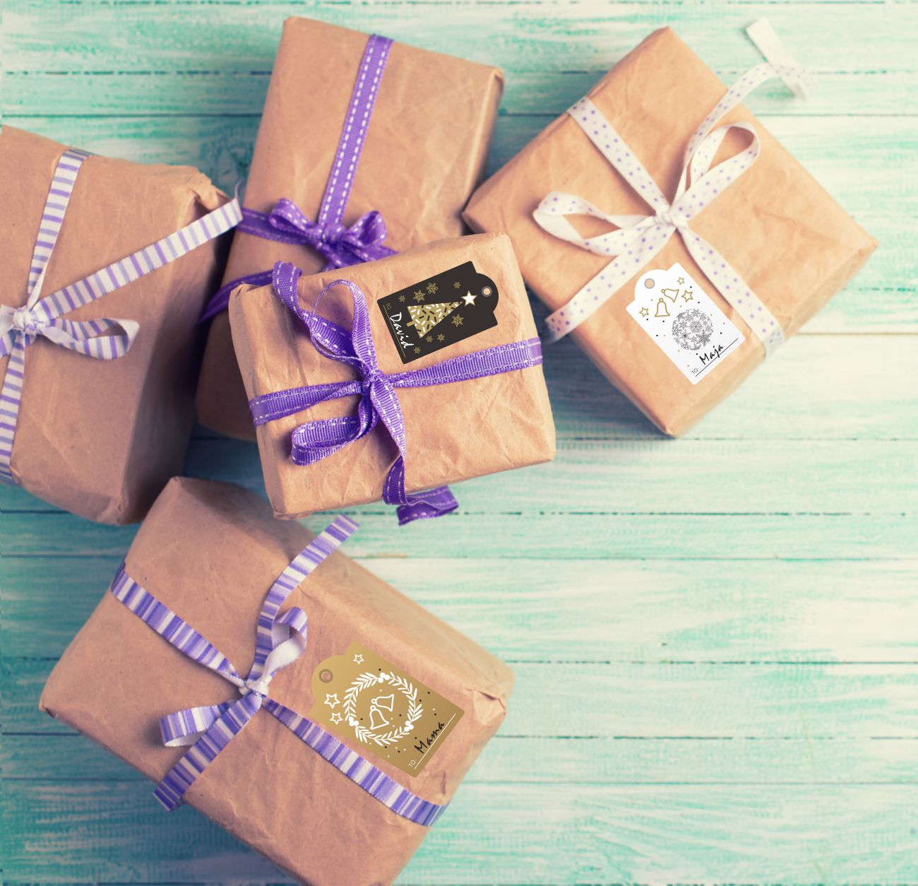 Etiketten/Aufkleber für Geschenke , Namensetiketten - Christmas, Weihnachten - FOTOFOL