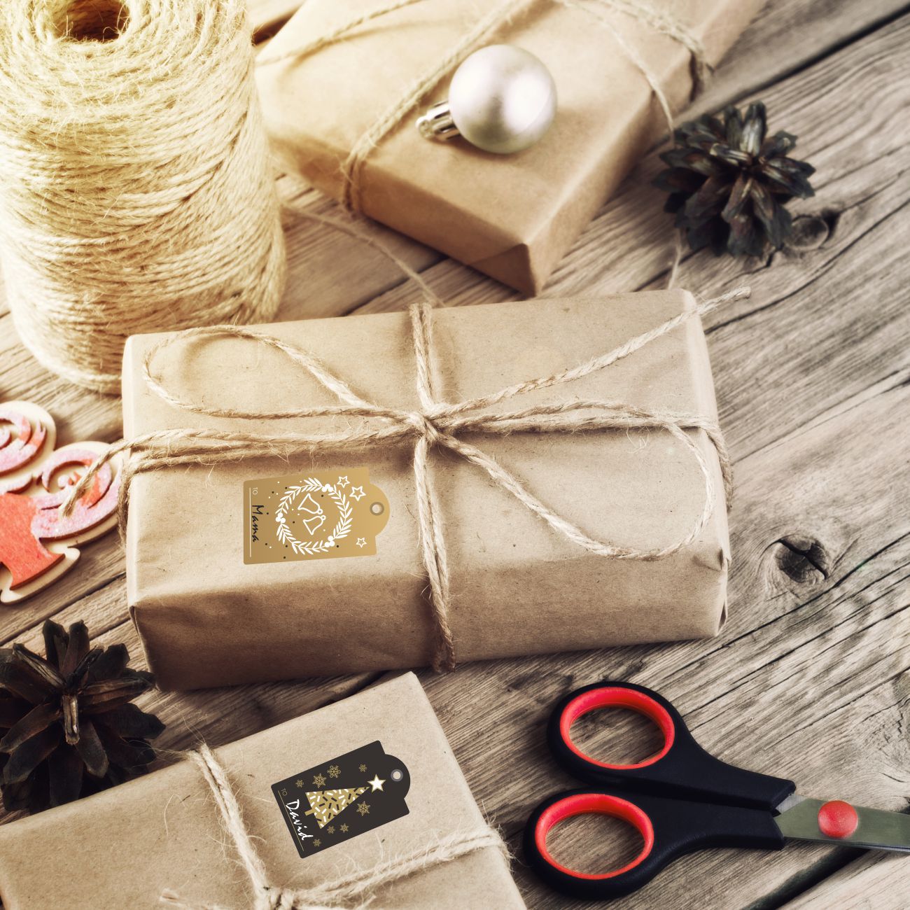 Etiketten/Aufkleber für Geschenke , Namensetiketten - Christmas, Weihnachten - FOTOFOL