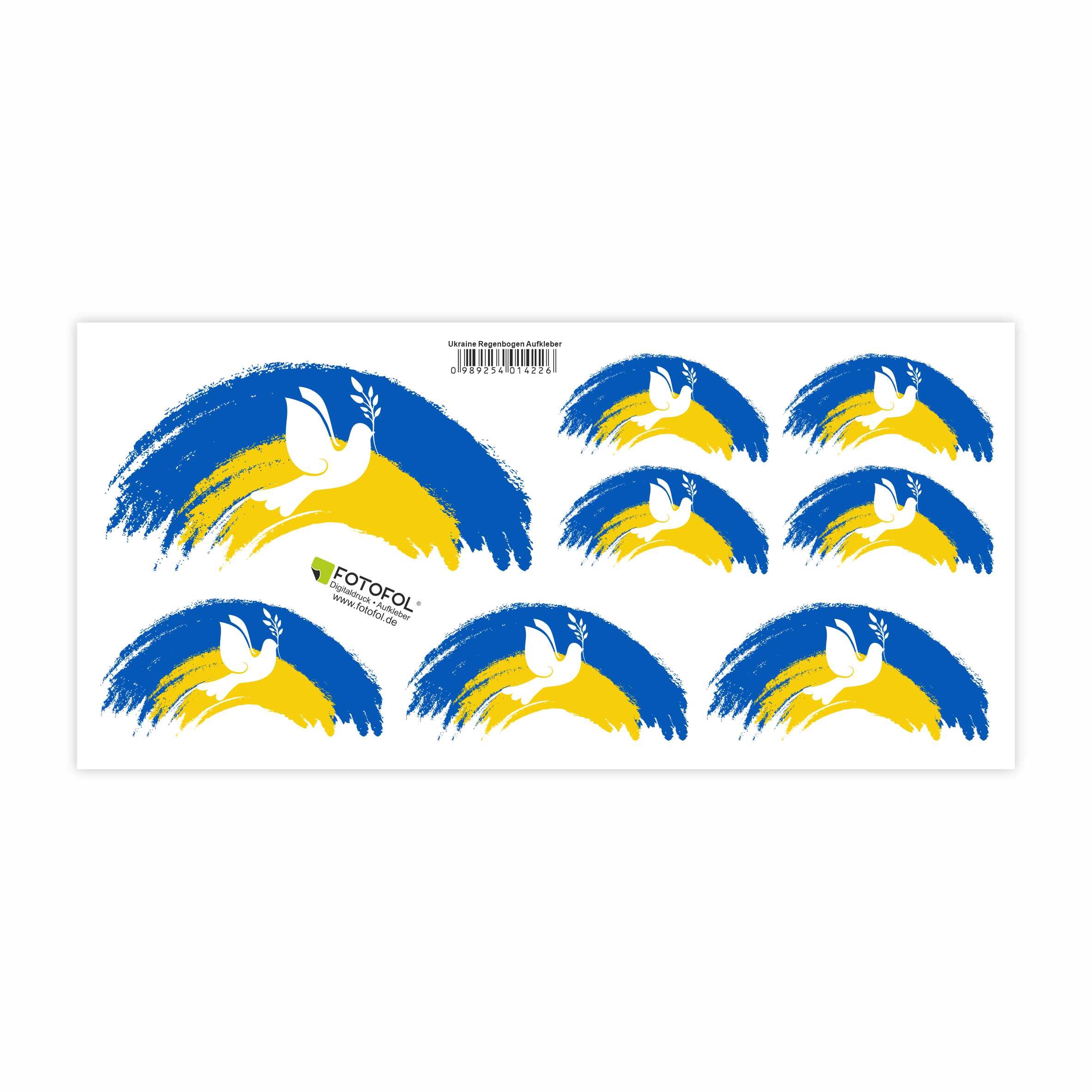 Ukraine Aufkleber Set  - Fahne Flagge Karte Blumen Friedenstaube Ukraine - FOTOFOL