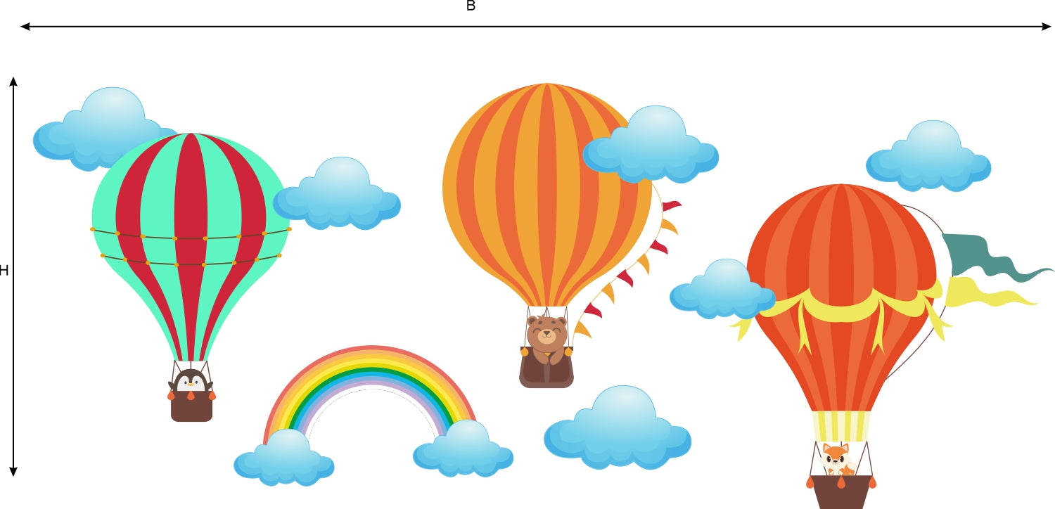 Wandtattoo "Heißluftballons" für Kinder kaufen und aufkleben - FOTOFOL
