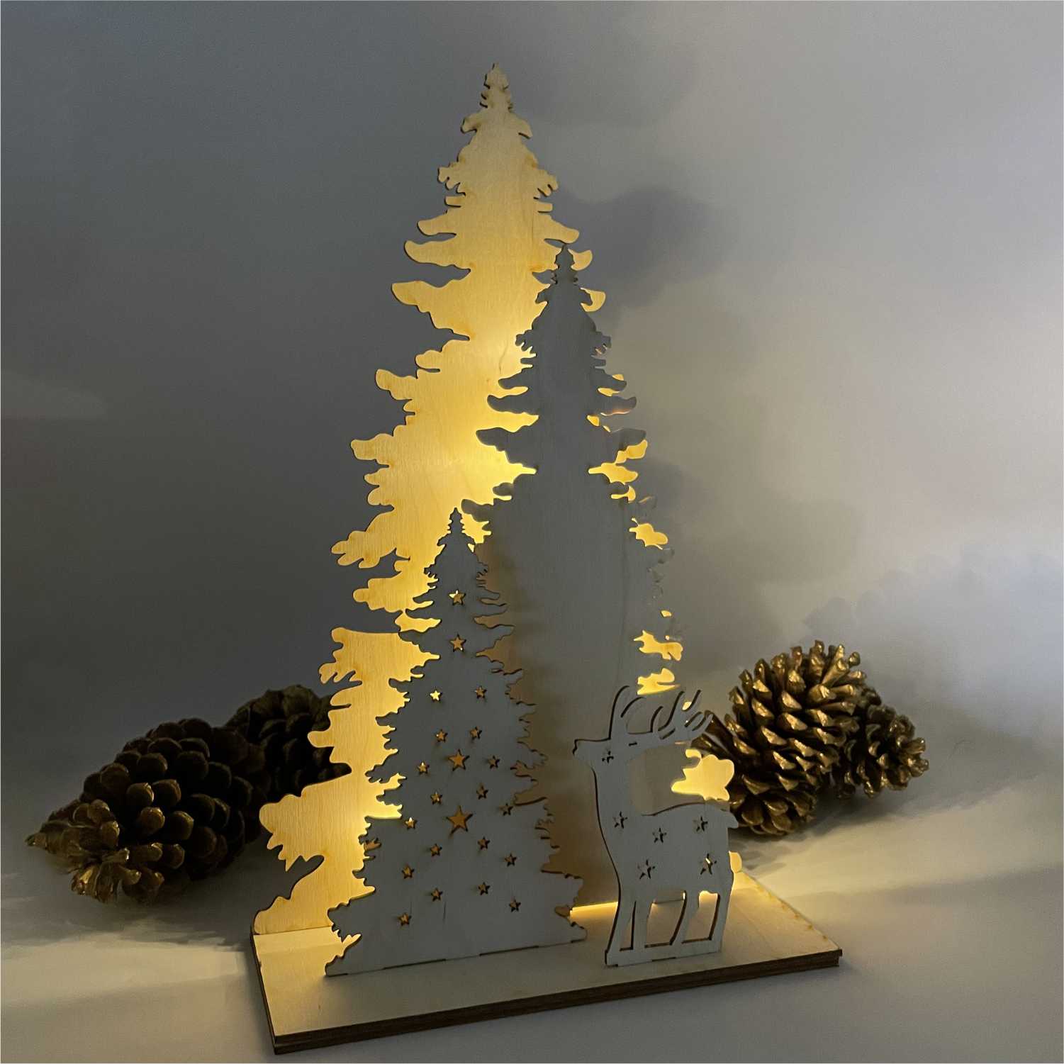Bastelset Wald aus Holz für Weihnachten -  Weihnachtsdeko aus Holz - FOTOFOL