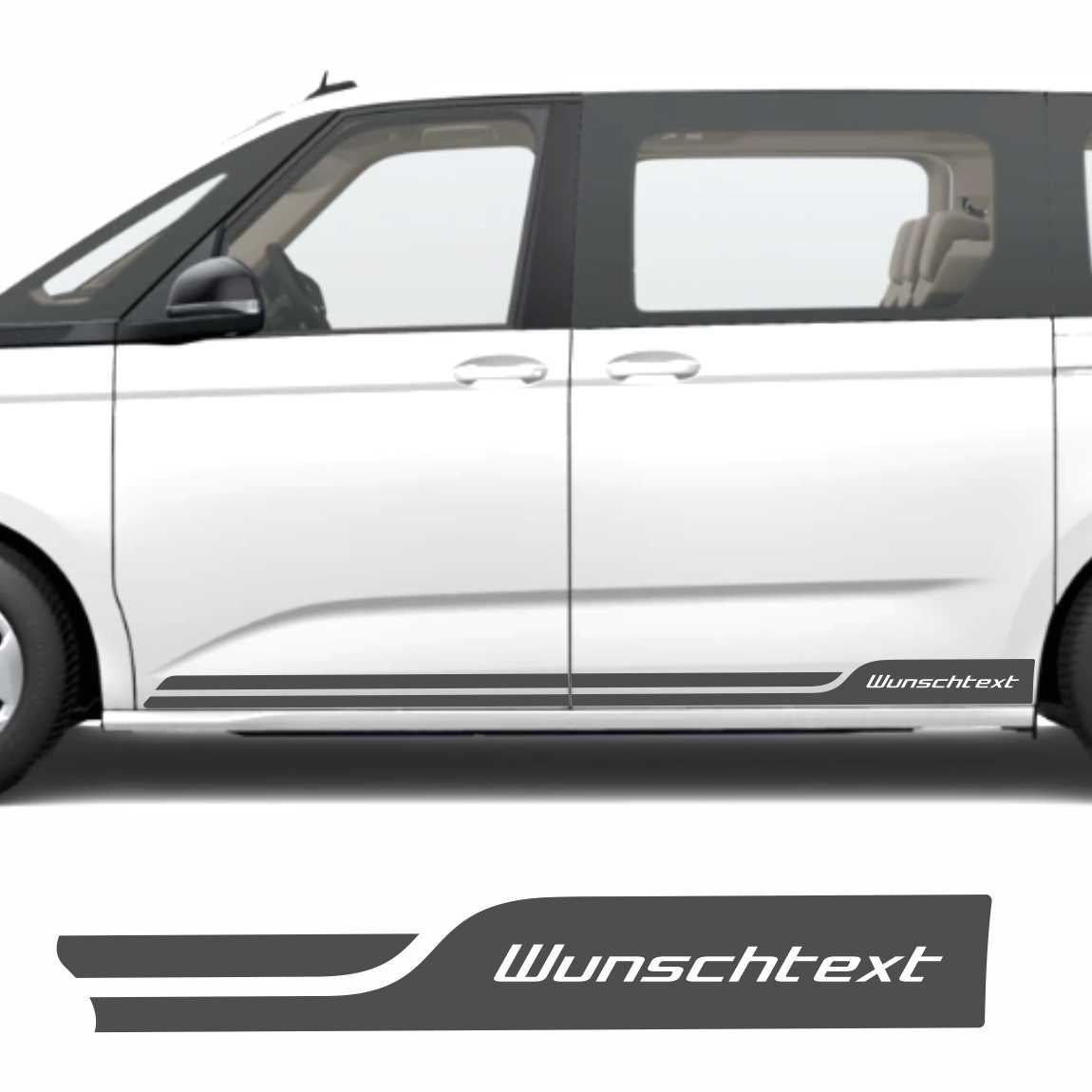 Seitenstreifen Zierstreifen mit Wunschtext passend für VW T7 Multivan