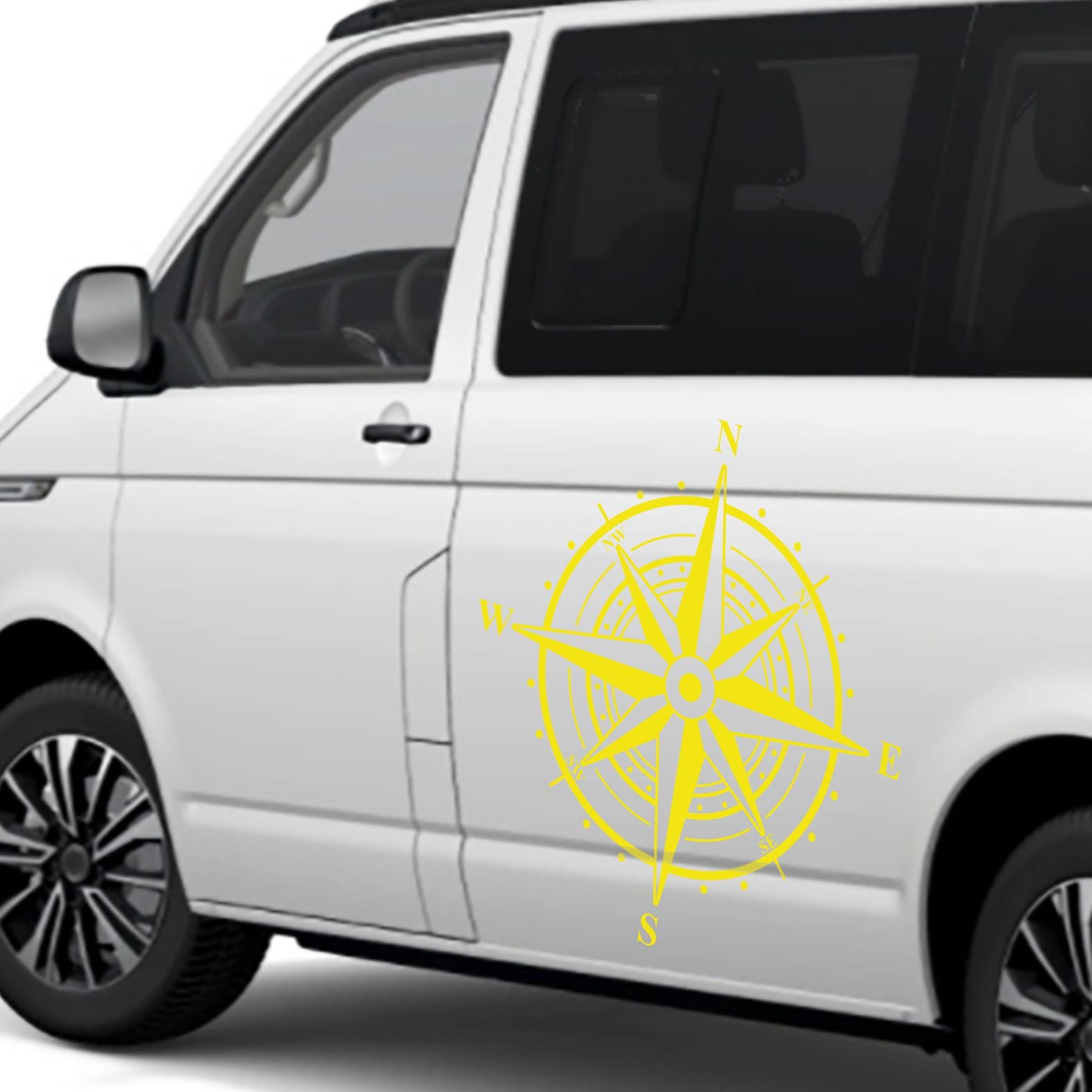 Aufkleber Kompass Windrose 110x110cm - Aufkleber für Camper, Wohnmobil, Wohnwagen Fahrzeuge Karosserie - Offroad Sticker - Abenteuer Urlaub - FOTOFOL