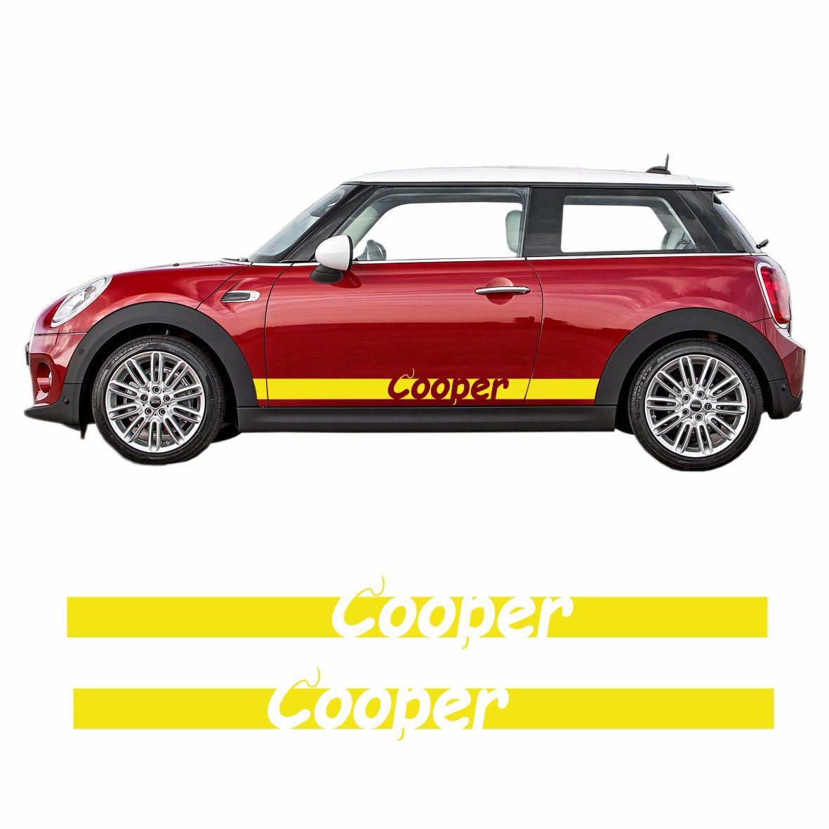 Seitenstreifen Mini Cooper "Cooper" Aufkleber  Auto Sticker 180 x 19 cm - FOTOFOL