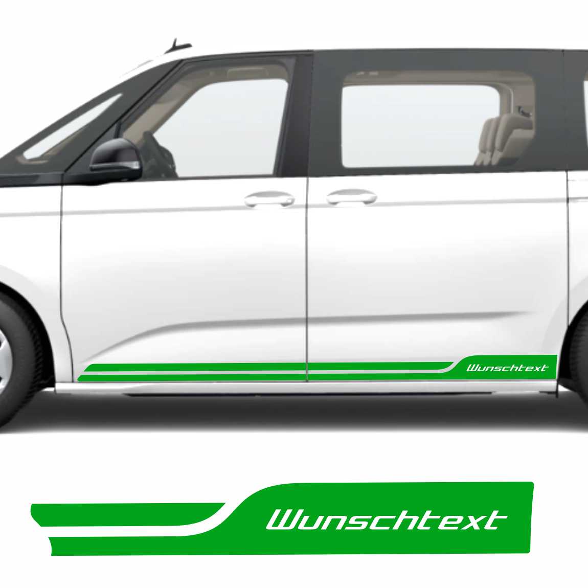 Seitenstreifen Zierstreifen mit Wunschtext passend für VW T7 Multivan