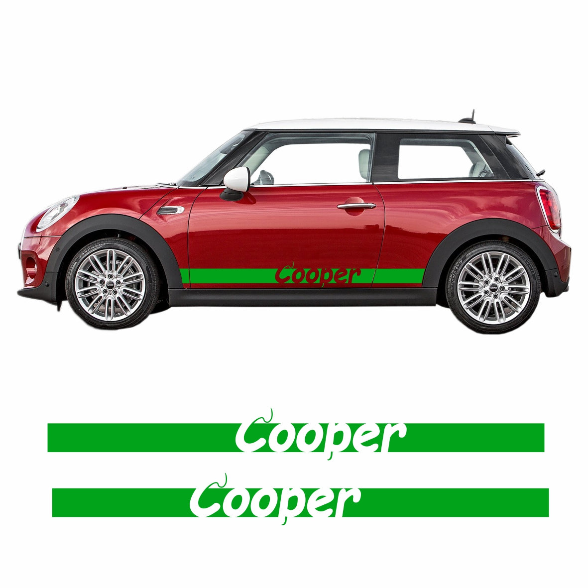 Seitenstreifen Mini Cooper "Cooper" Aufkleber  Auto Sticker 180 x 19 cm - FOTOFOL