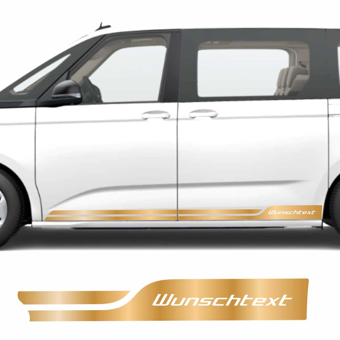 Seitenstreifen Zierstreifen mit Wunschtext passend für VW T7 Multivan