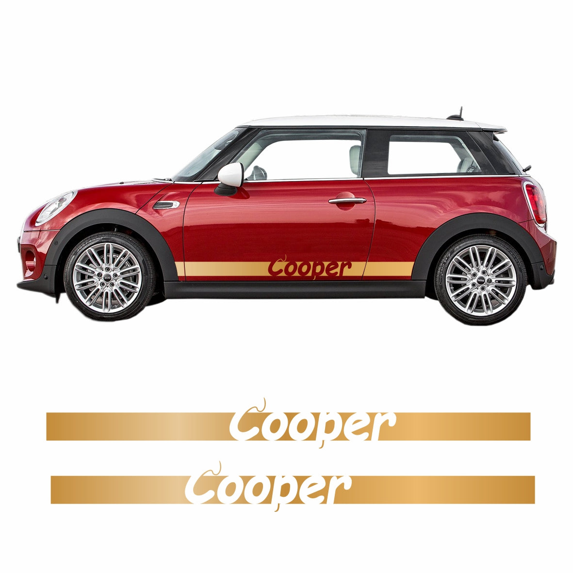 Seitenstreifen Mini Cooper "Cooper" Aufkleber  Auto Sticker 180 x 19 cm - FOTOFOL