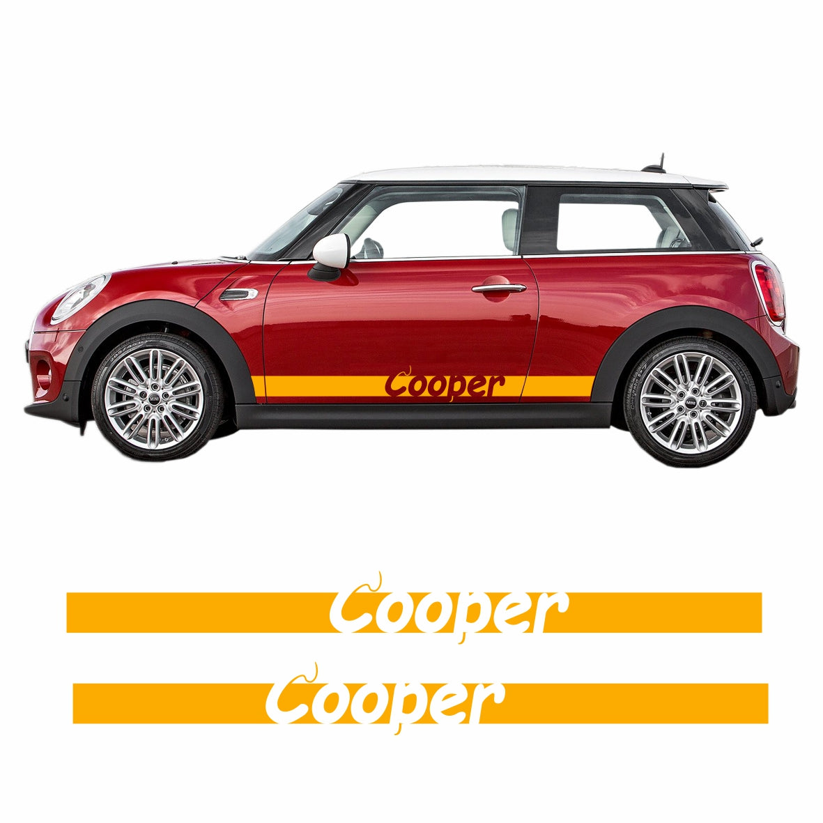 Seitenstreifen Mini Cooper "Cooper" Aufkleber  Auto Sticker 180 x 19 cm - FOTOFOL