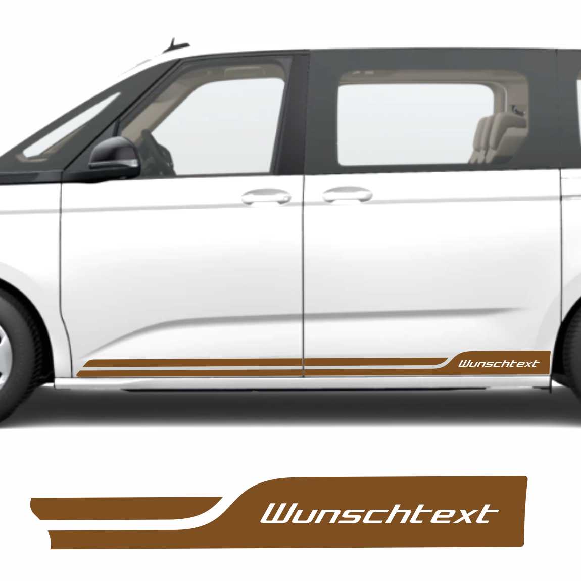Seitenstreifen Zierstreifen mit Wunschtext passend für VW T7 Multivan