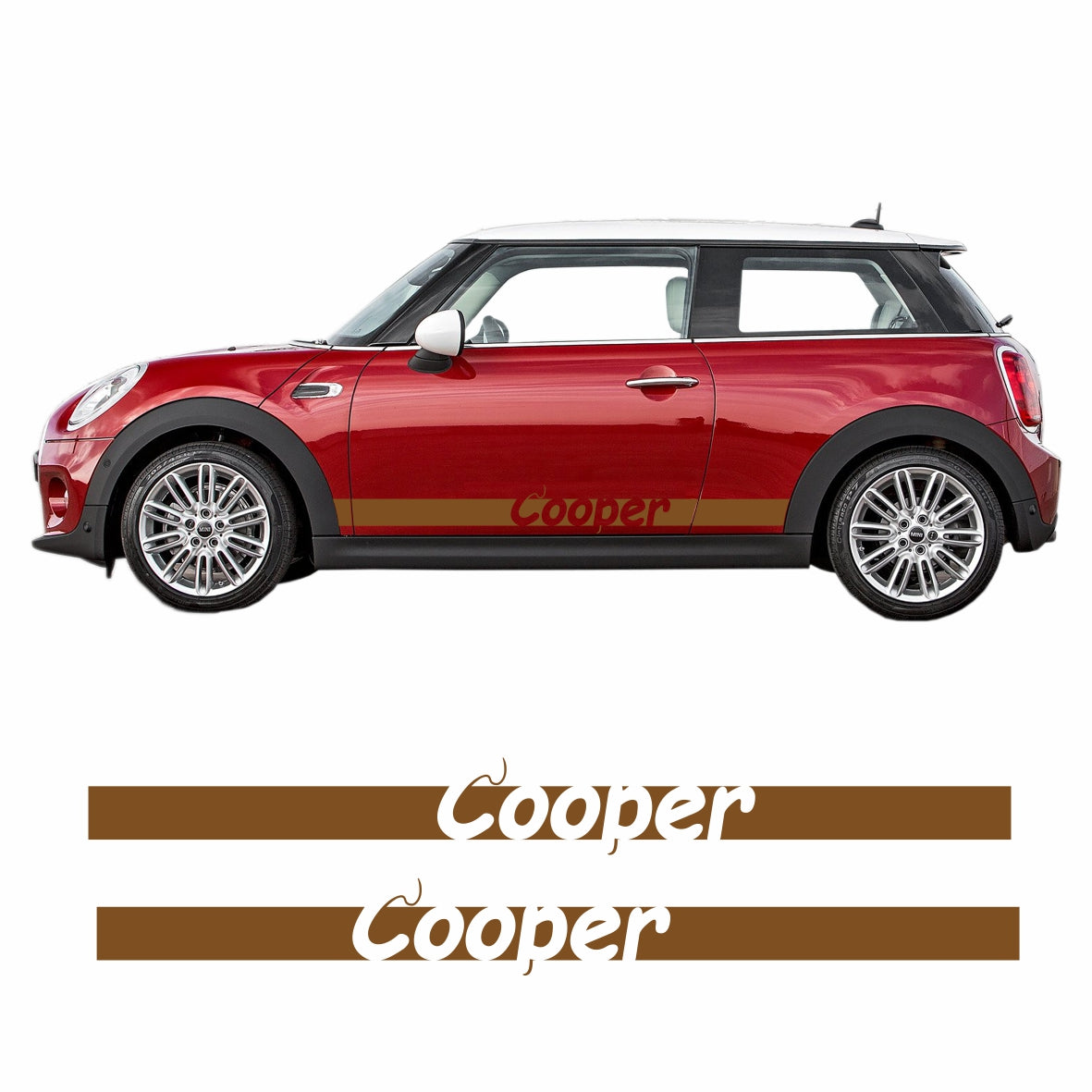 Seitenstreifen Mini Cooper "Cooper" Aufkleber  Auto Sticker 180 x 19 cm - FOTOFOL